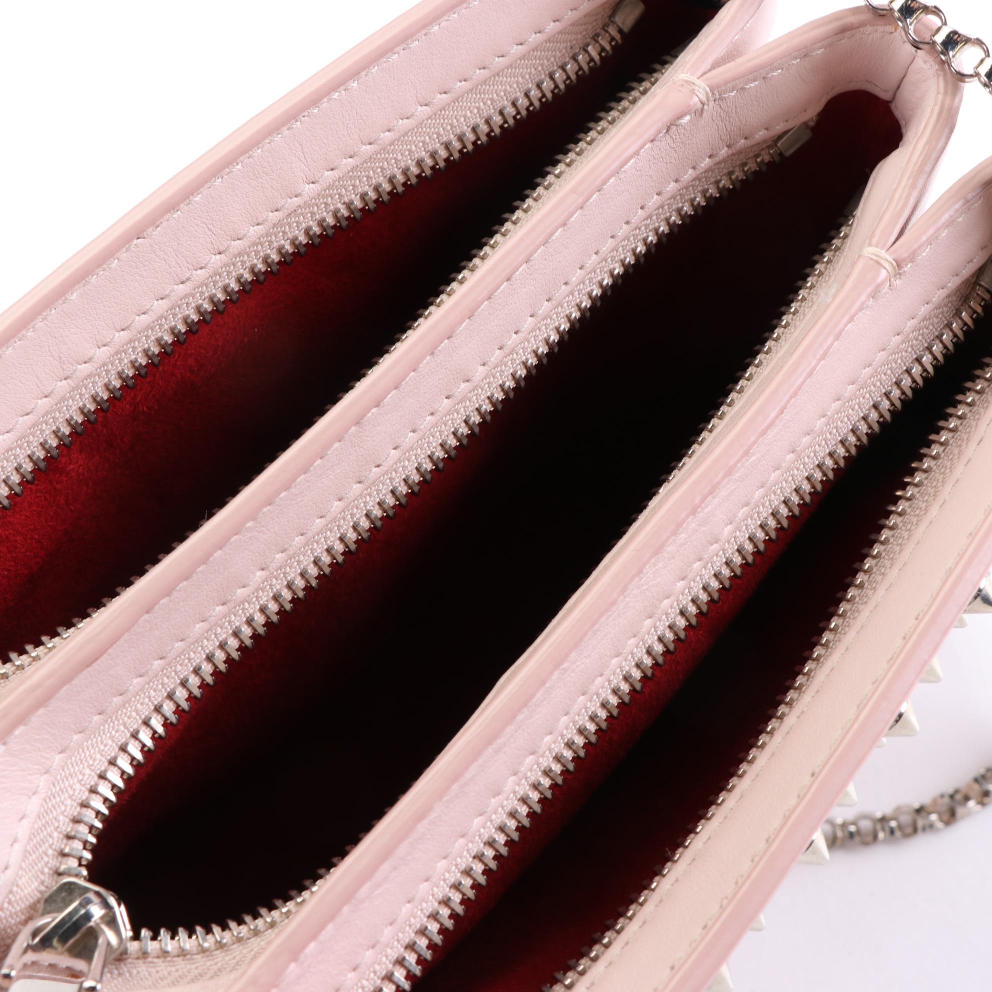 Christian Louboutin Triloubi Spike Studded Leather Chain Strap Bag