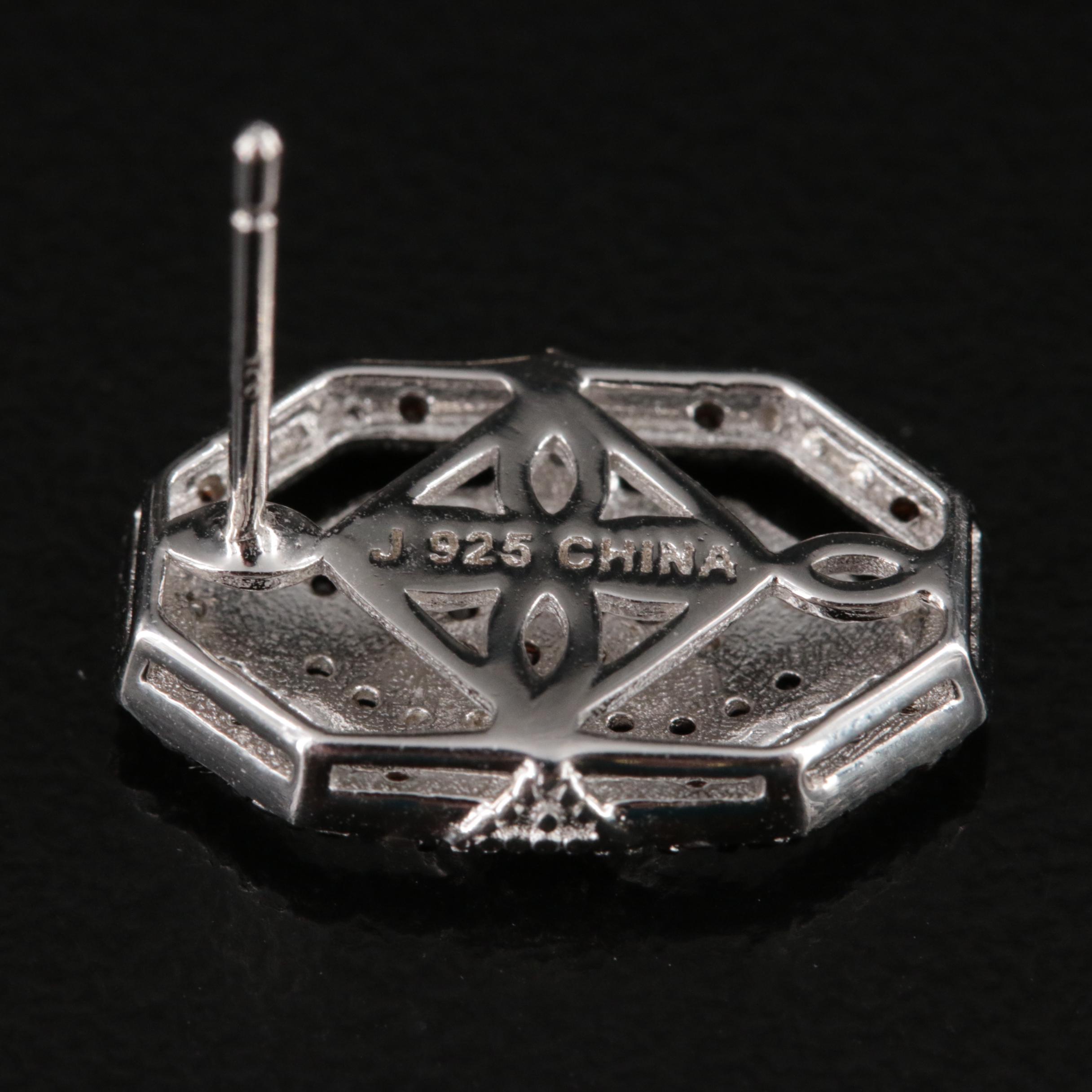 Sterling Diamond Earrings