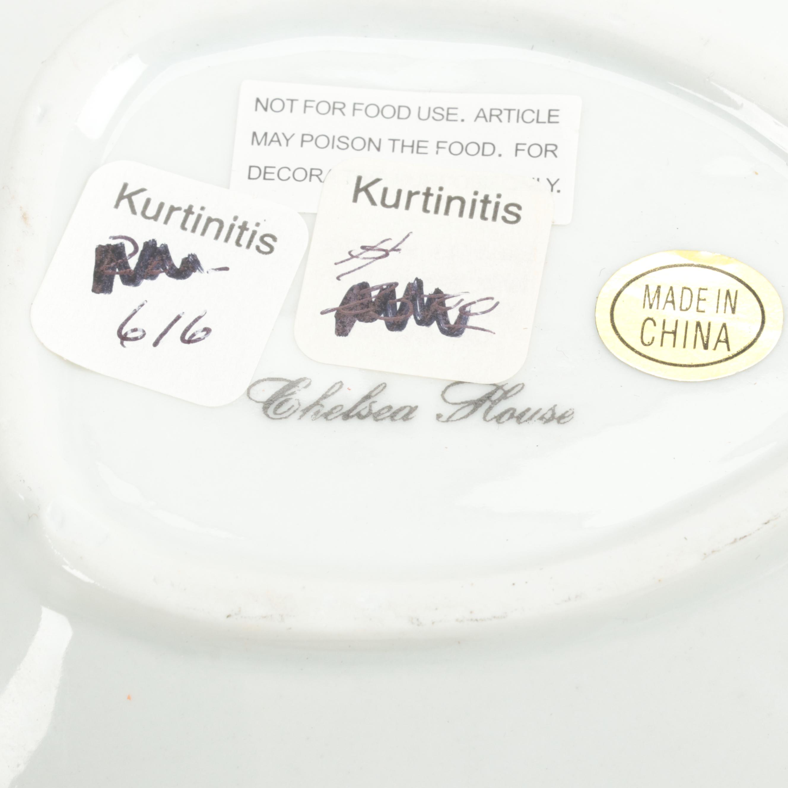 Chelsea House Chinese Export Style Porcelain Iron Red Leaf Dishes