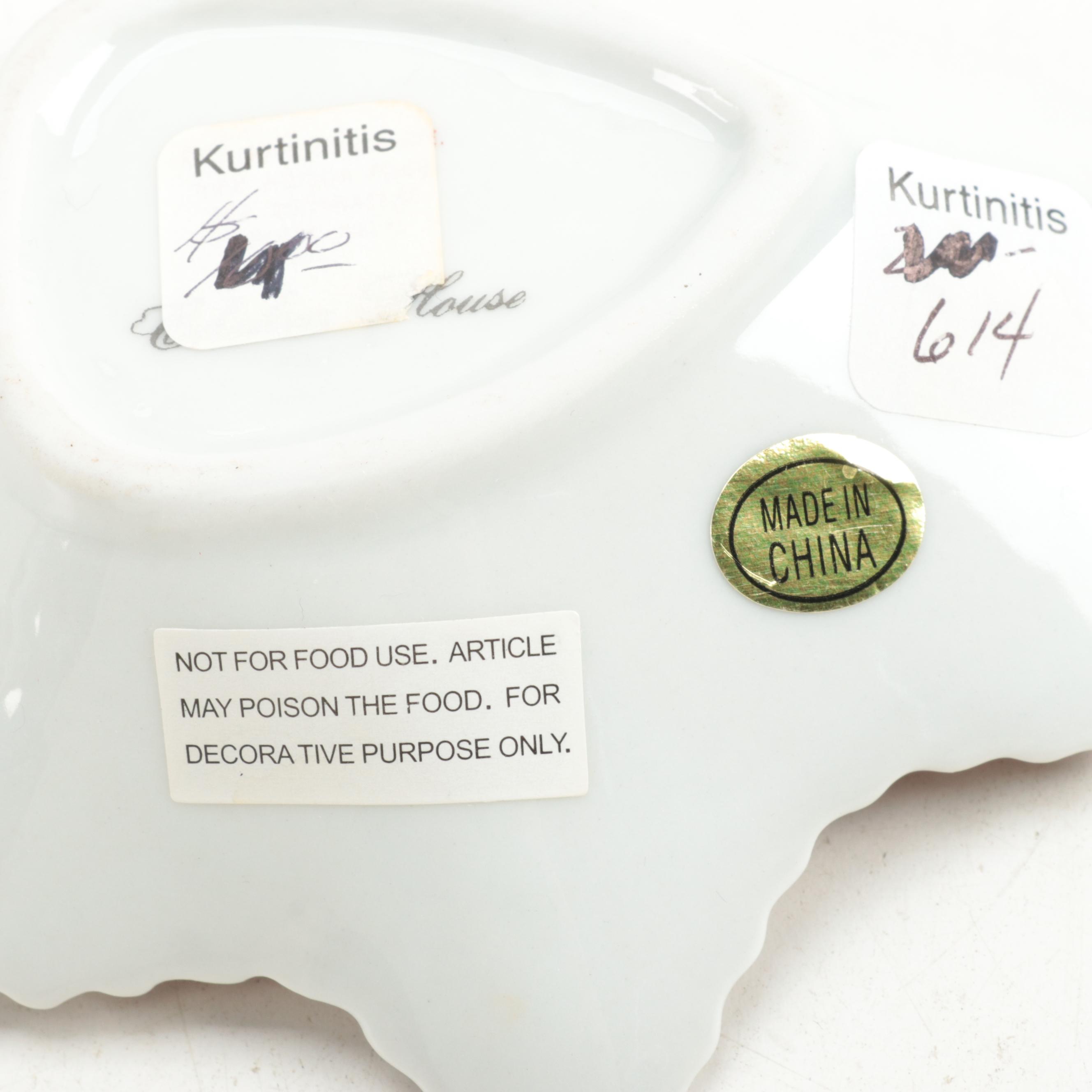 Chelsea House Chinese Export Style Porcelain Iron Red Leaf Dishes