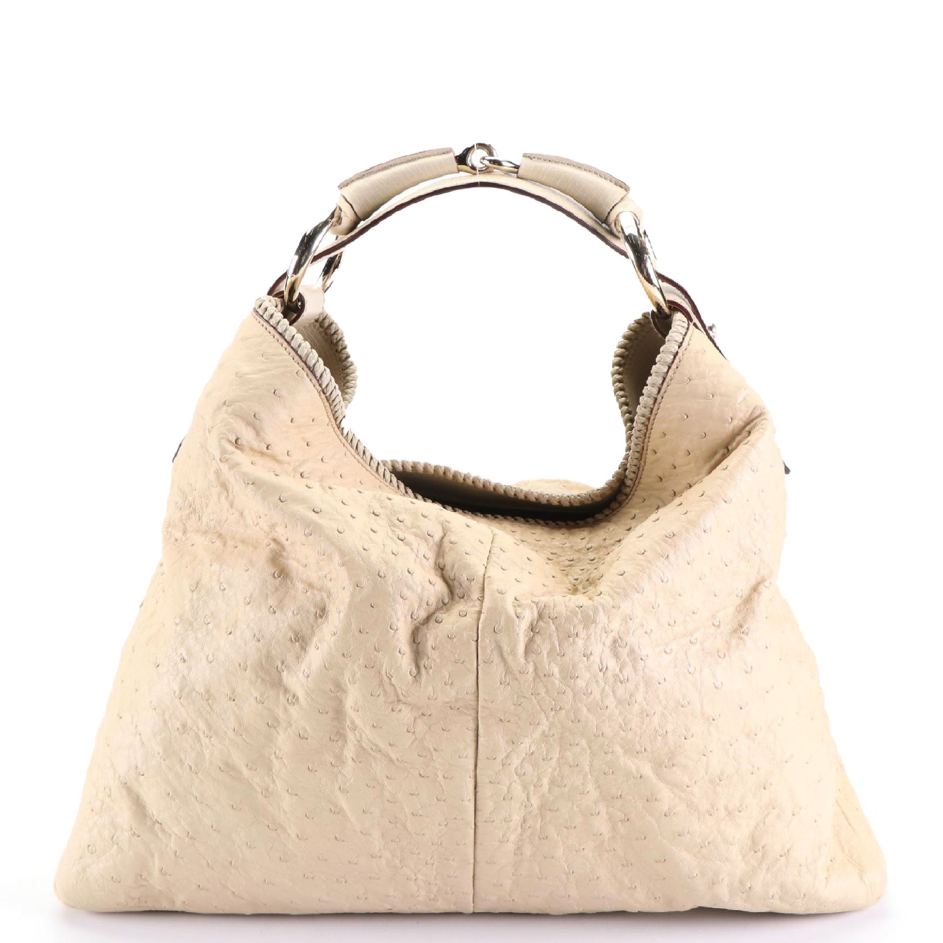Gucci Horsebit Hobo Bag in Ostrich Leather