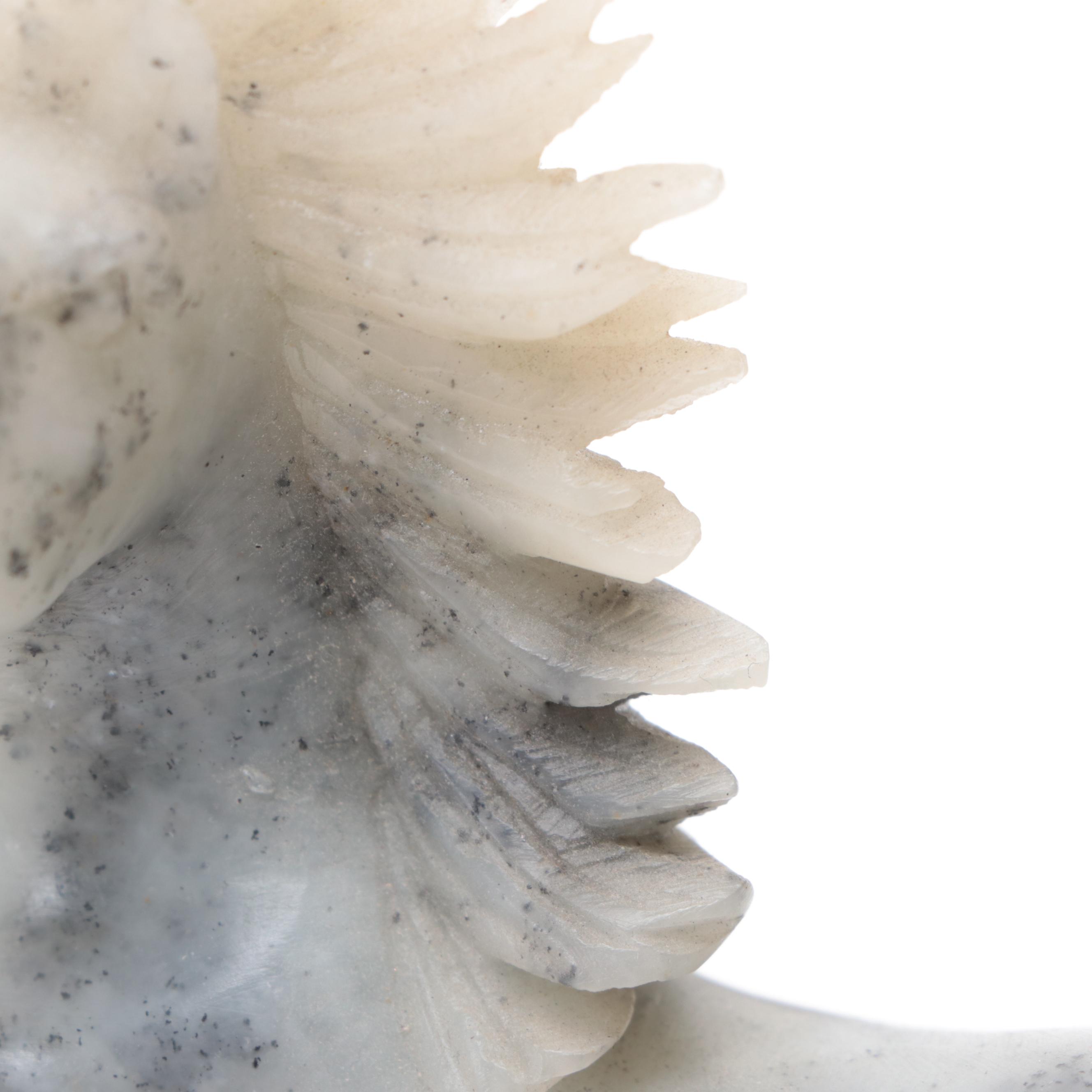 Chinese Carved Soapstone Horses on Stone Pedestals