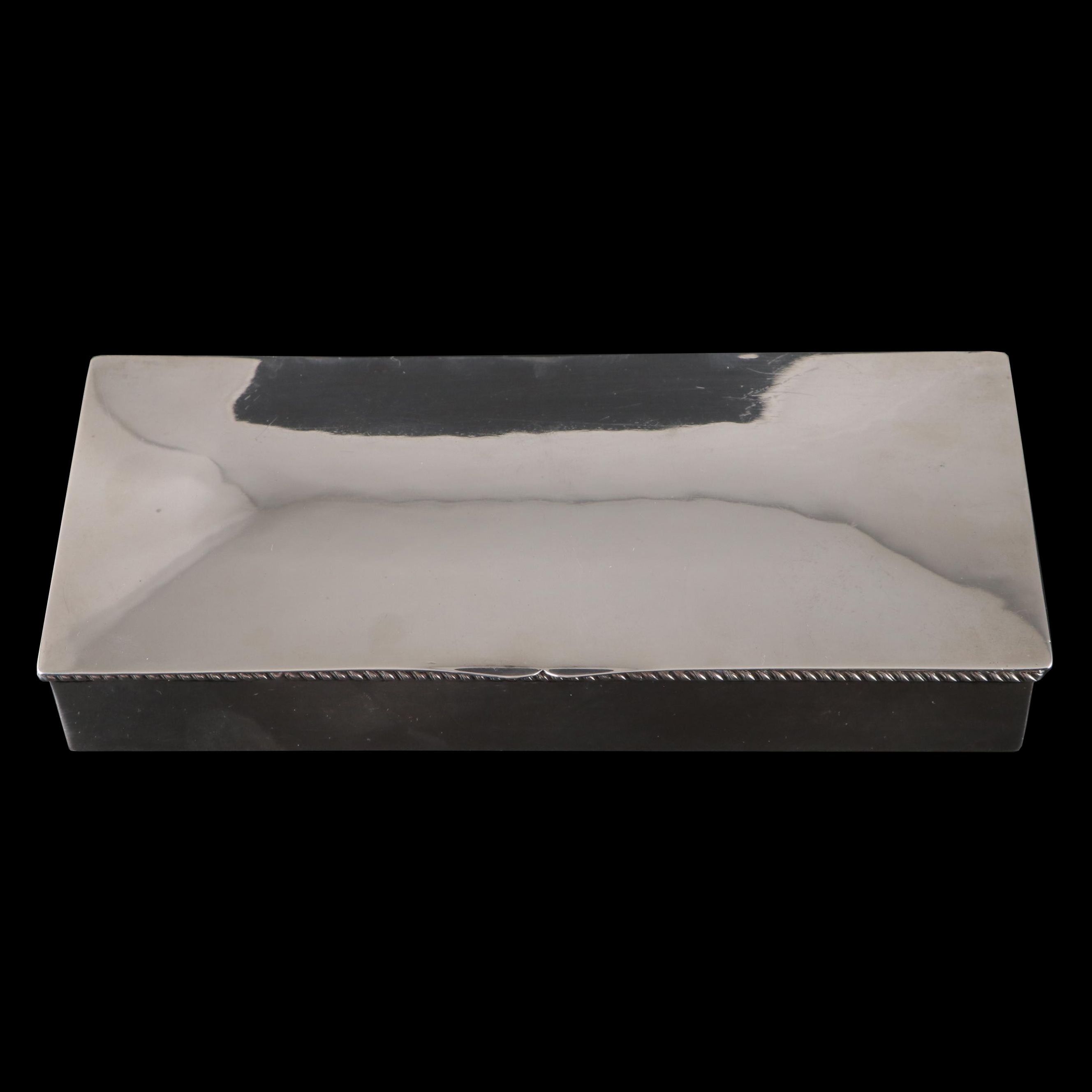 Sterling Silver Gadrooned Edge Cigarette Box