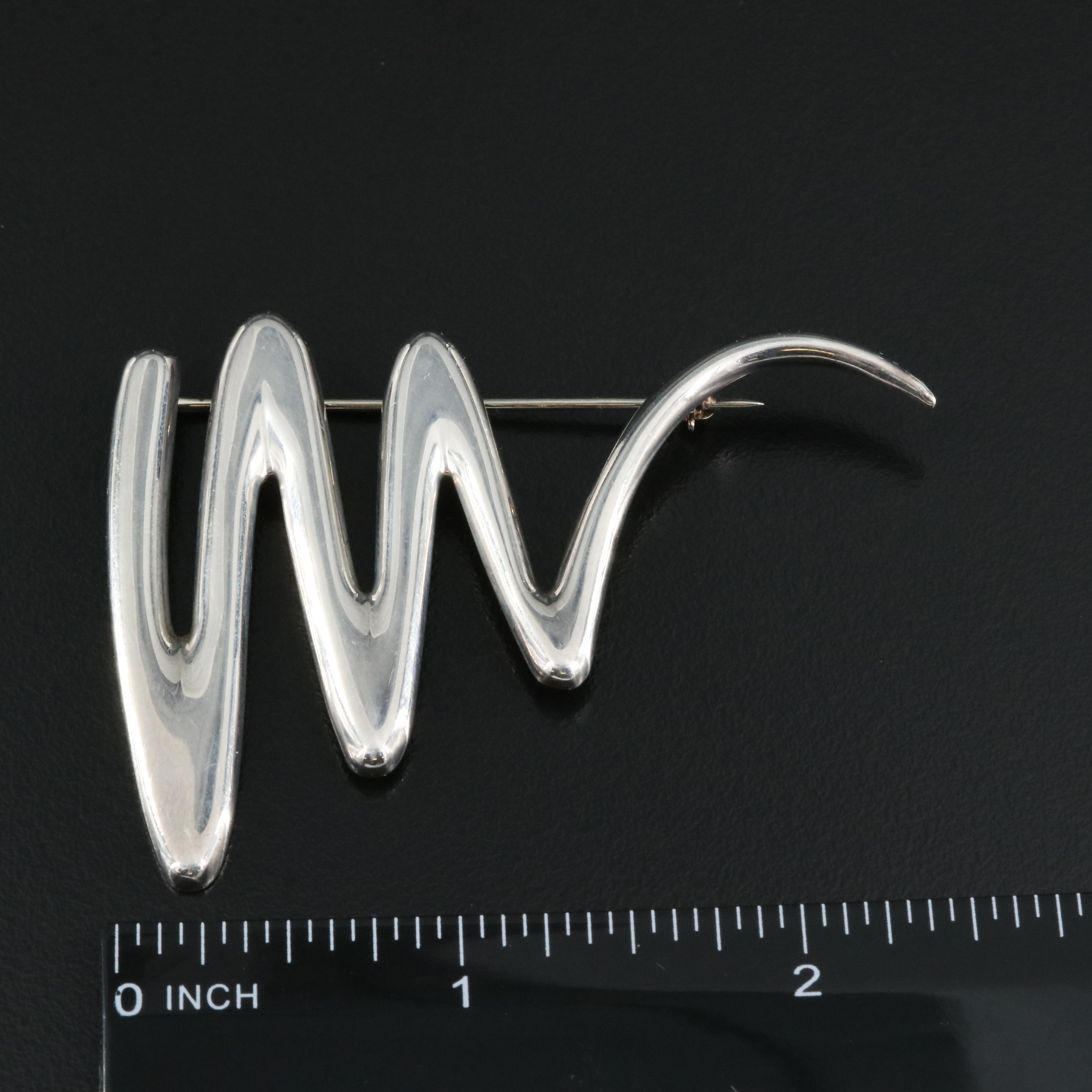 1985 Paloma Picasso for Tiffany & Co. Sterling Scribble Brooch