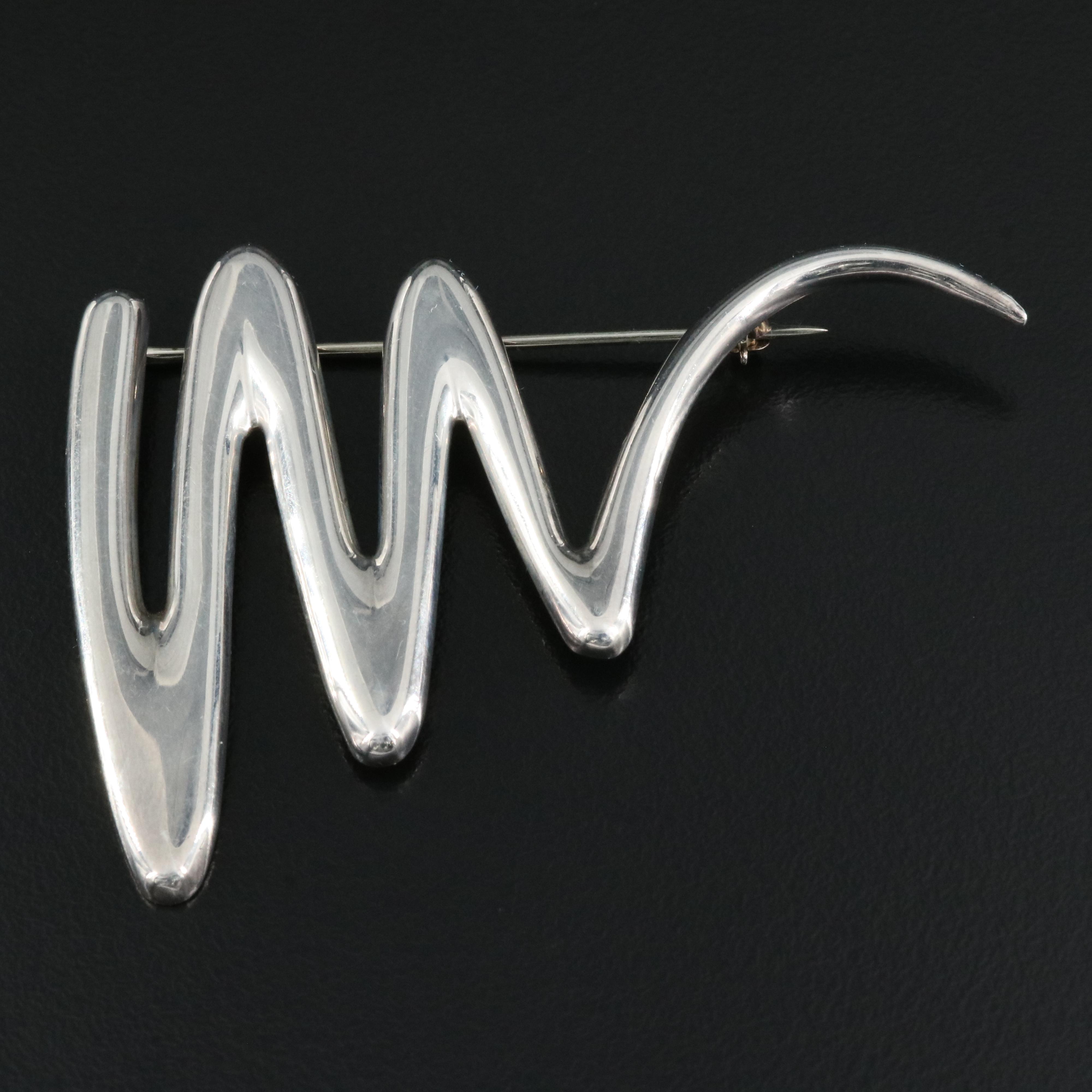 1985 Paloma Picasso for Tiffany & Co. Sterling Scribble Brooch