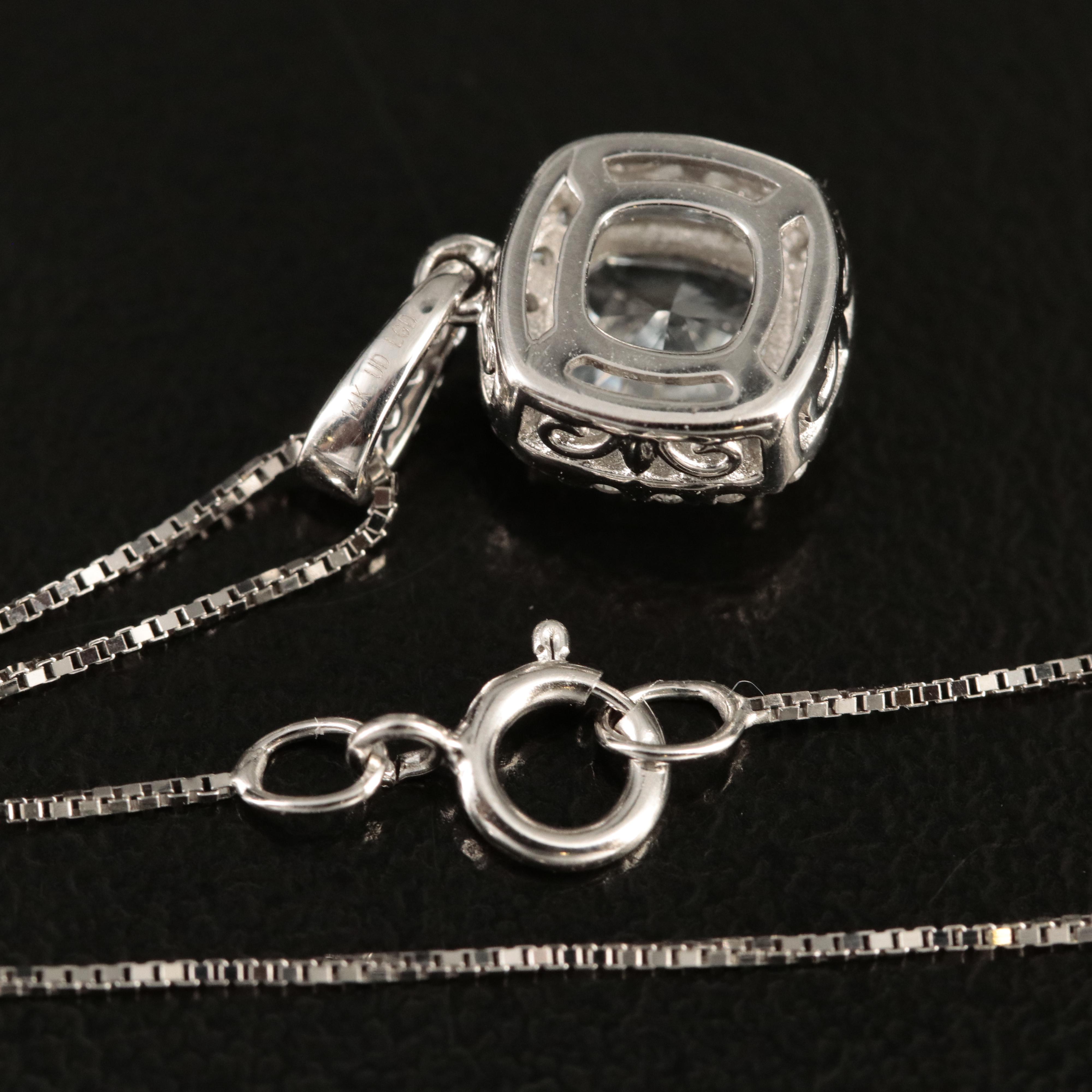 14K 0.75 CTW Lab Grown Diamond Halo Pendant Necklace