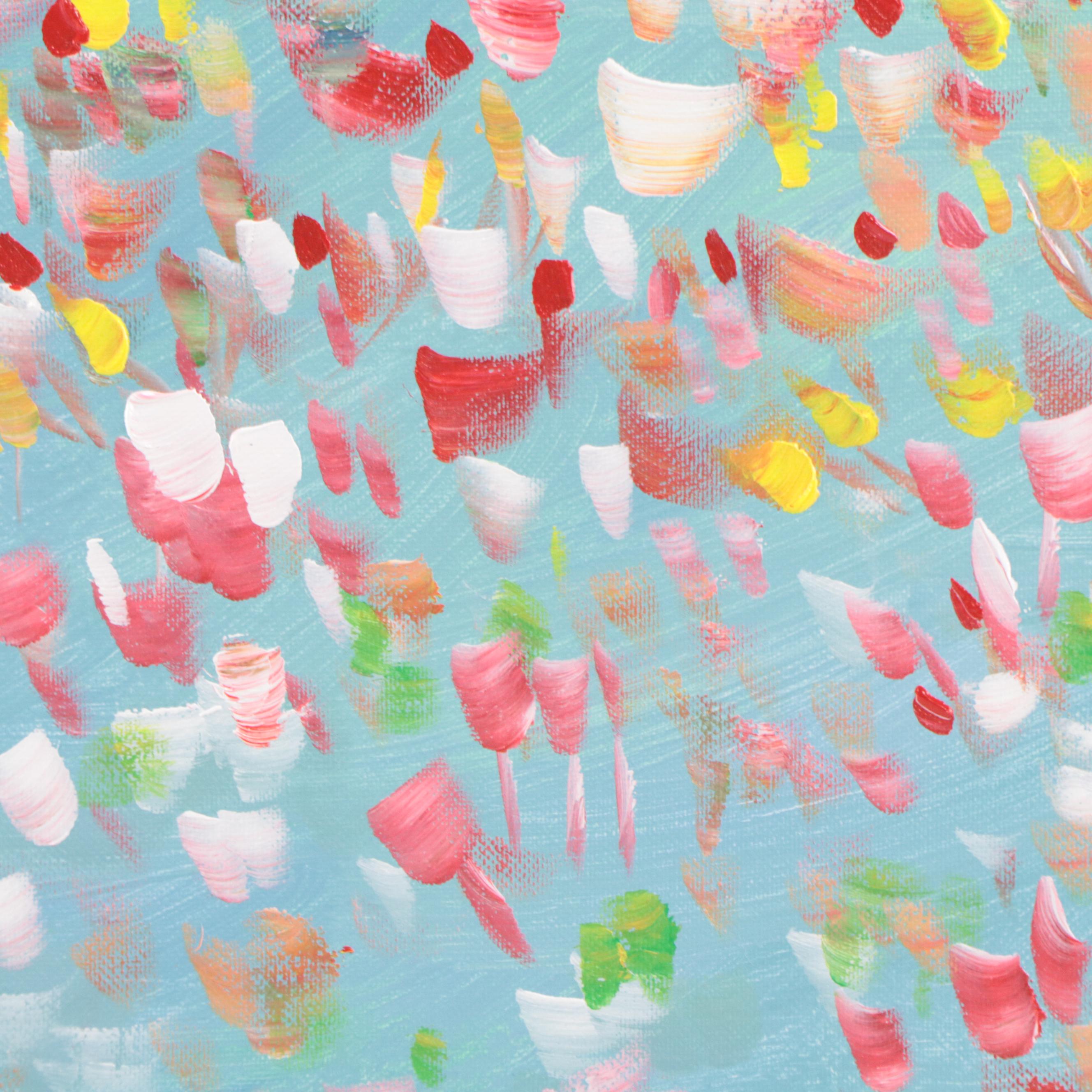 Saul Gefen Acrylic Painting "Floral Burst," 2023