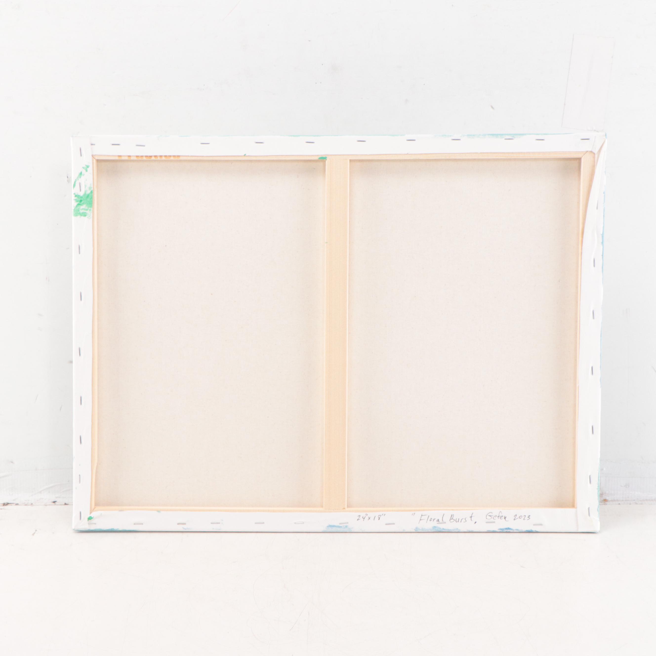 Saul Gefen Acrylic Painting "Floral Burst," 2023