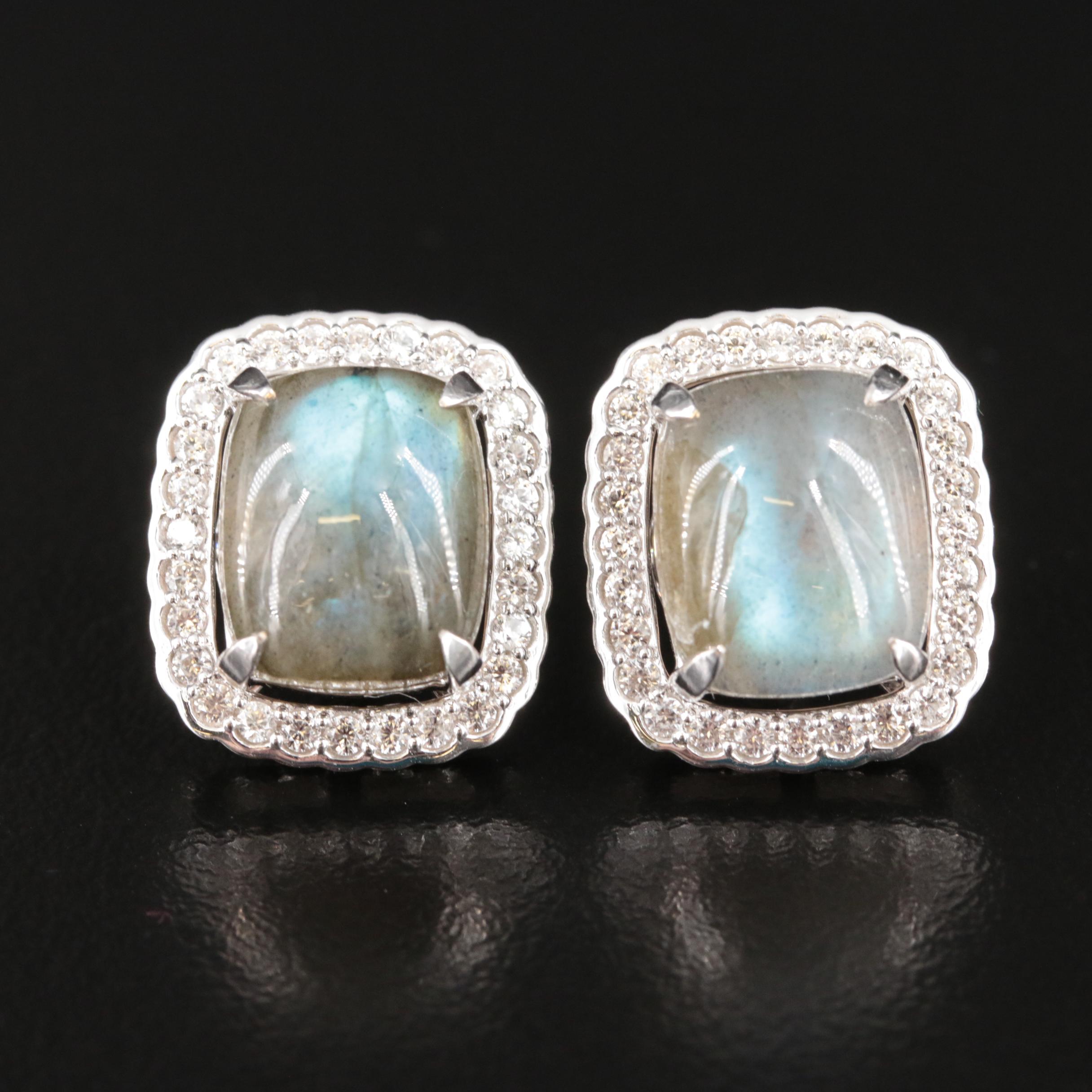 Sterling Labradorite and Zircon Earrings and Jackets