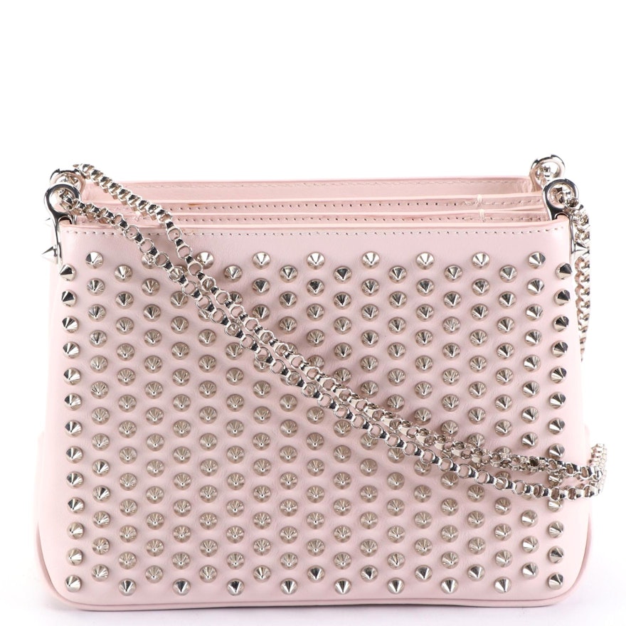 Christian Louboutin Triloubi Spike Studded Leather Chain Strap Bag