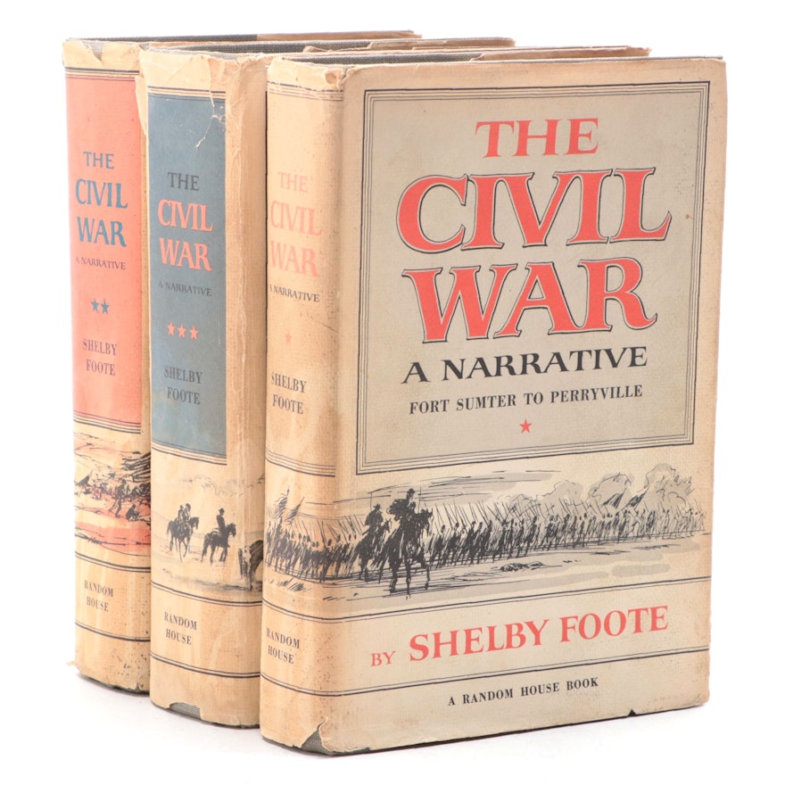 "The Civil War" Complete Three-Volume Set by Shelby Foote