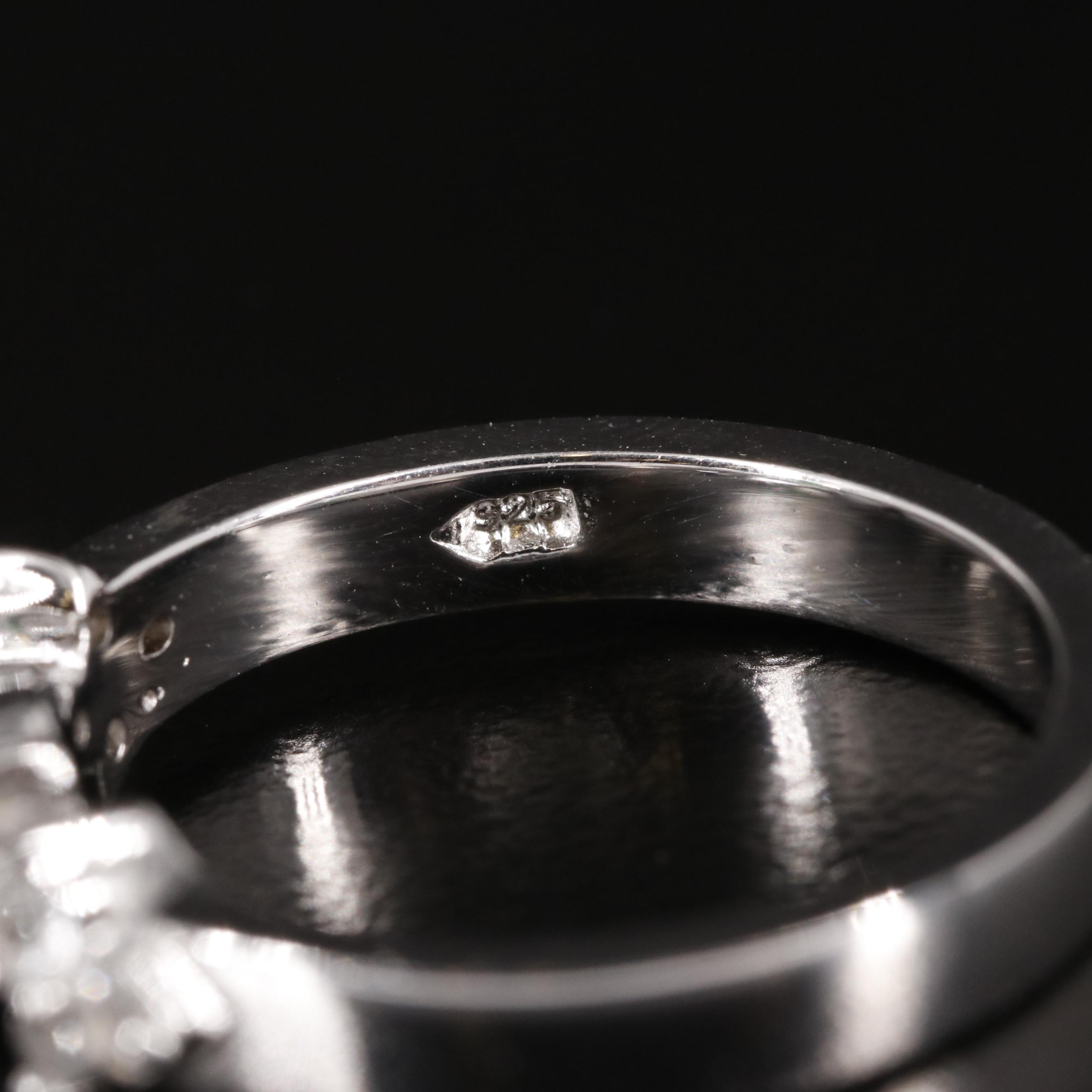 Sterling Emerald and White Topaz Ring