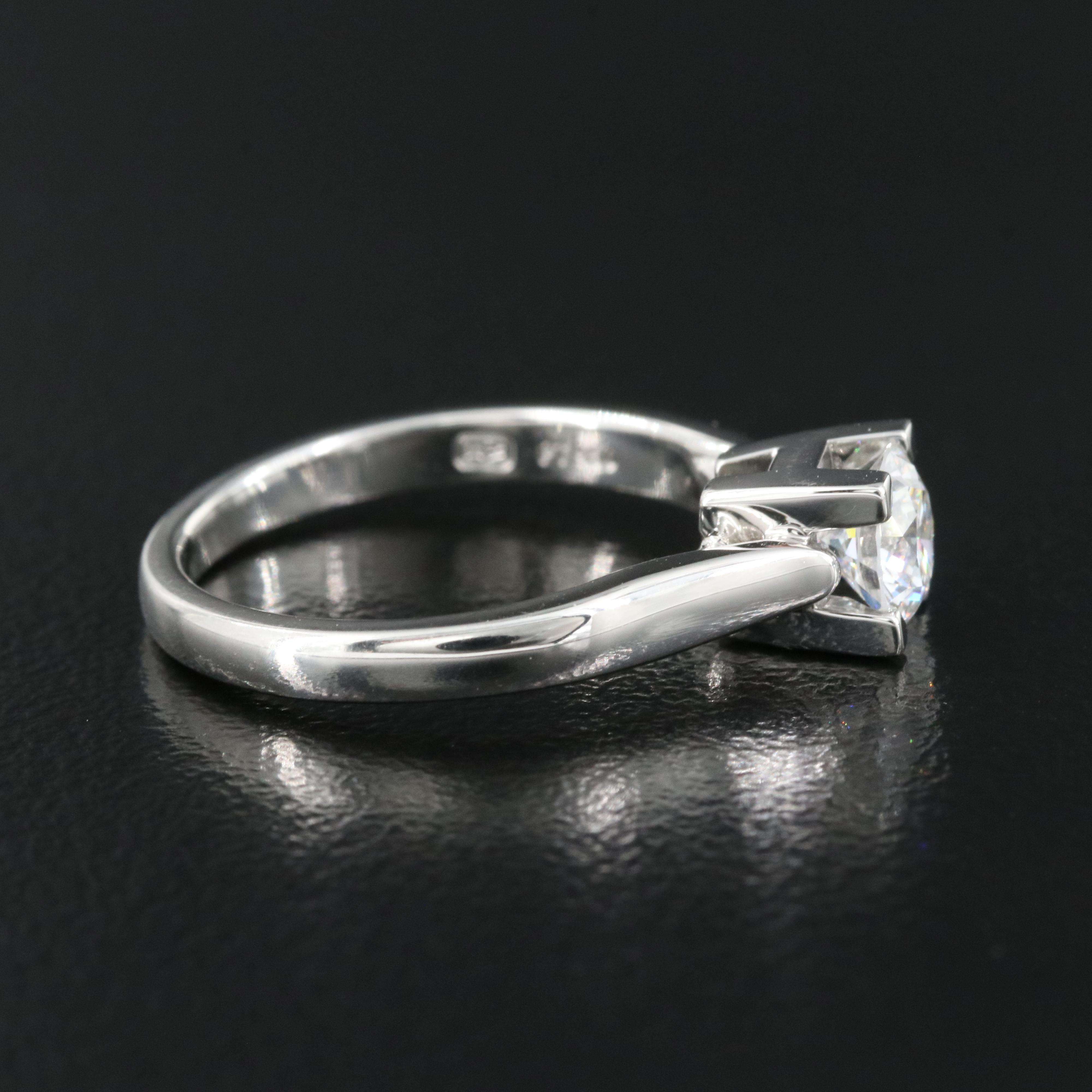 Harry Winston Platinum 0.51 CT Diamond Solitaire Ring with GIA Report