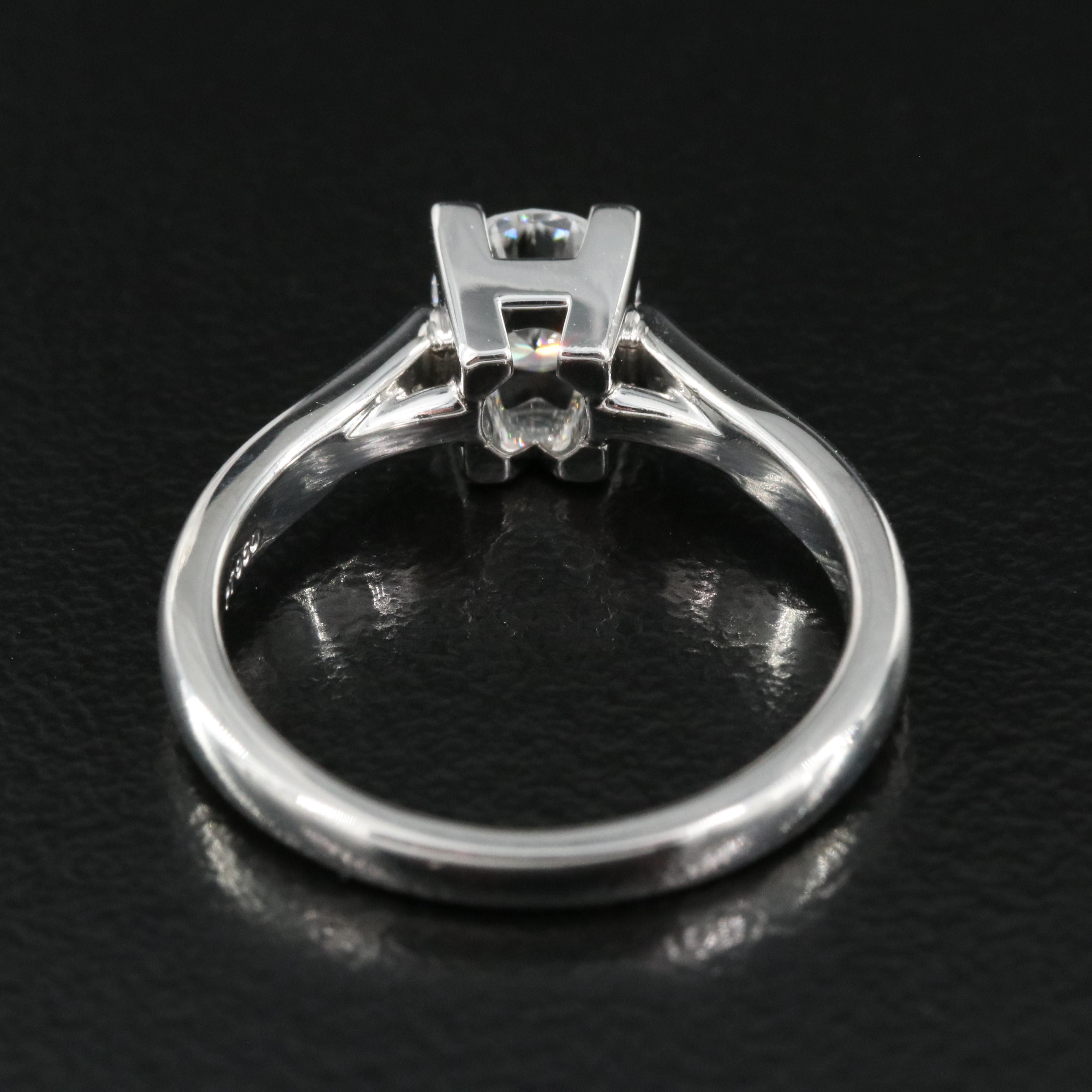 Harry Winston Platinum 0.51 CT Diamond Solitaire Ring with GIA Report