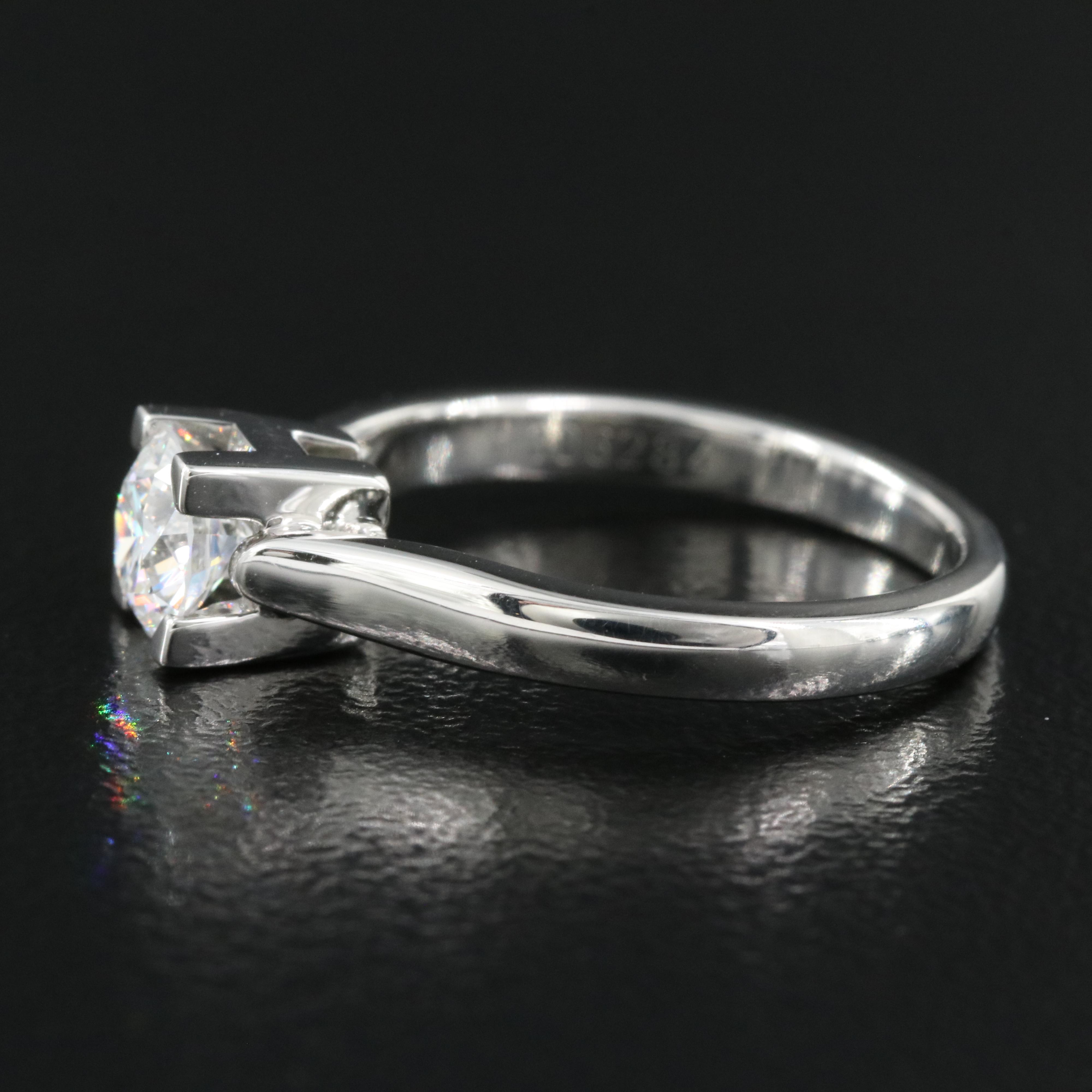 Harry Winston Platinum 0.51 CT Diamond Solitaire Ring with GIA Report