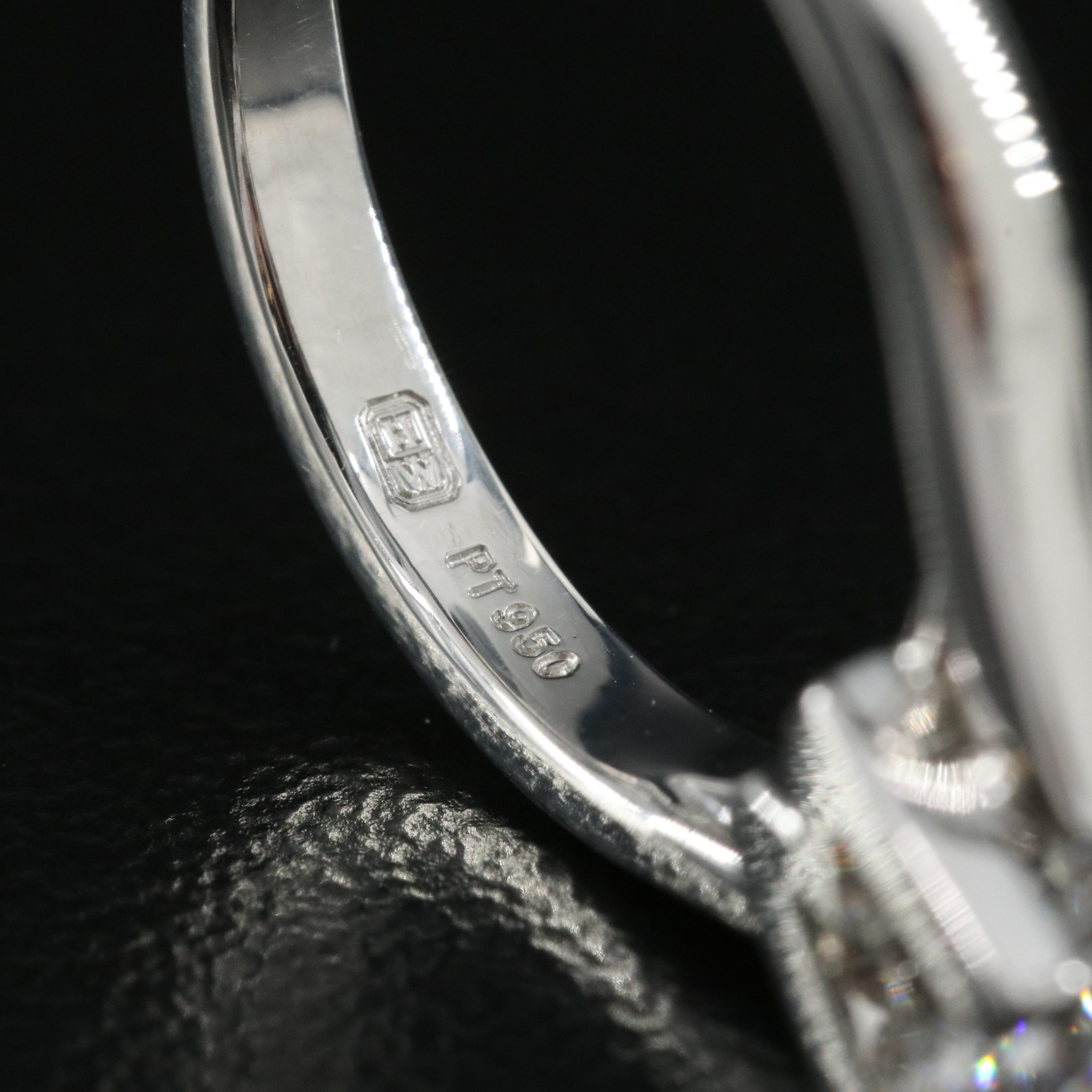 Harry Winston Platinum 0.51 CT Diamond Solitaire Ring with GIA Report