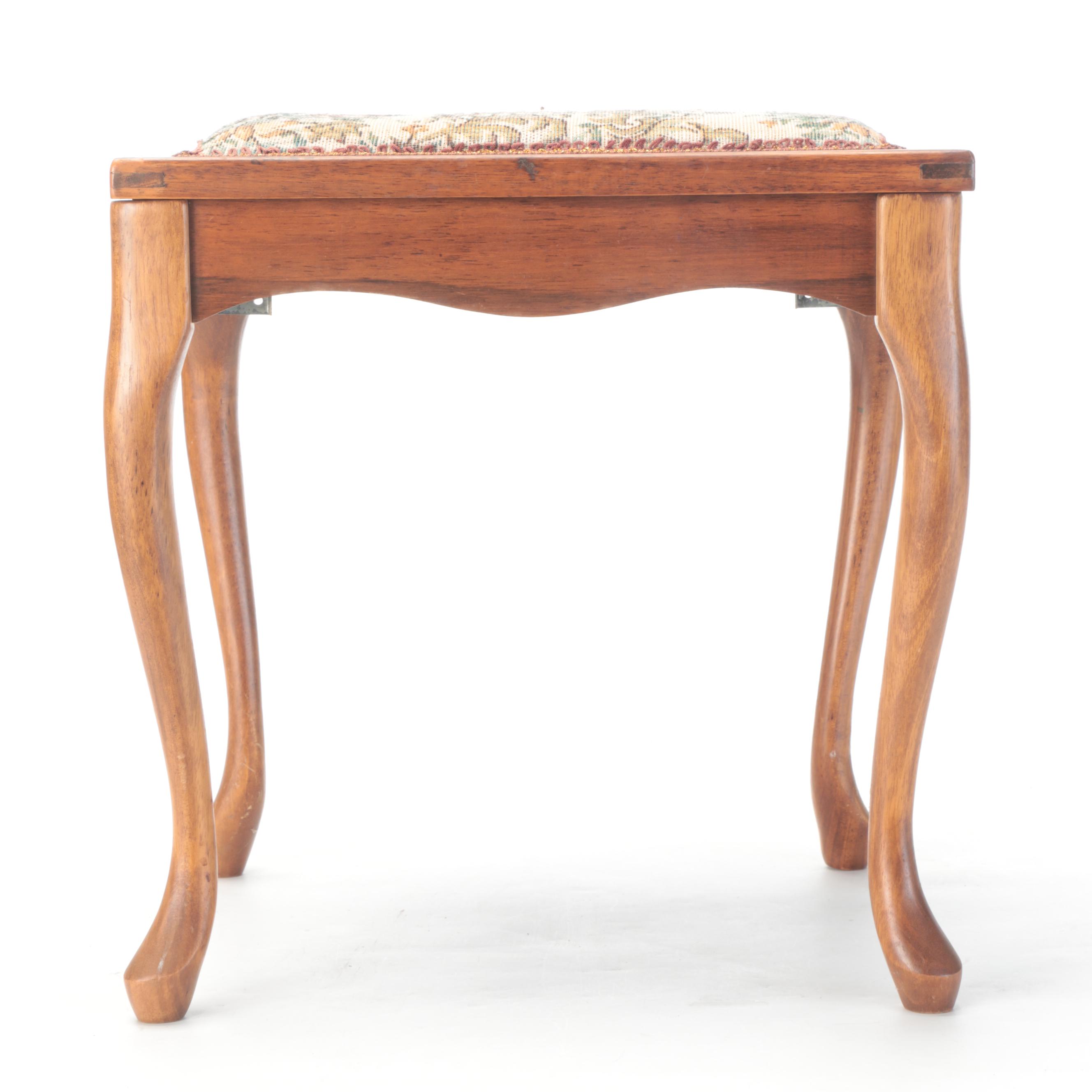 Queen Anne Style Mahogany Footstool