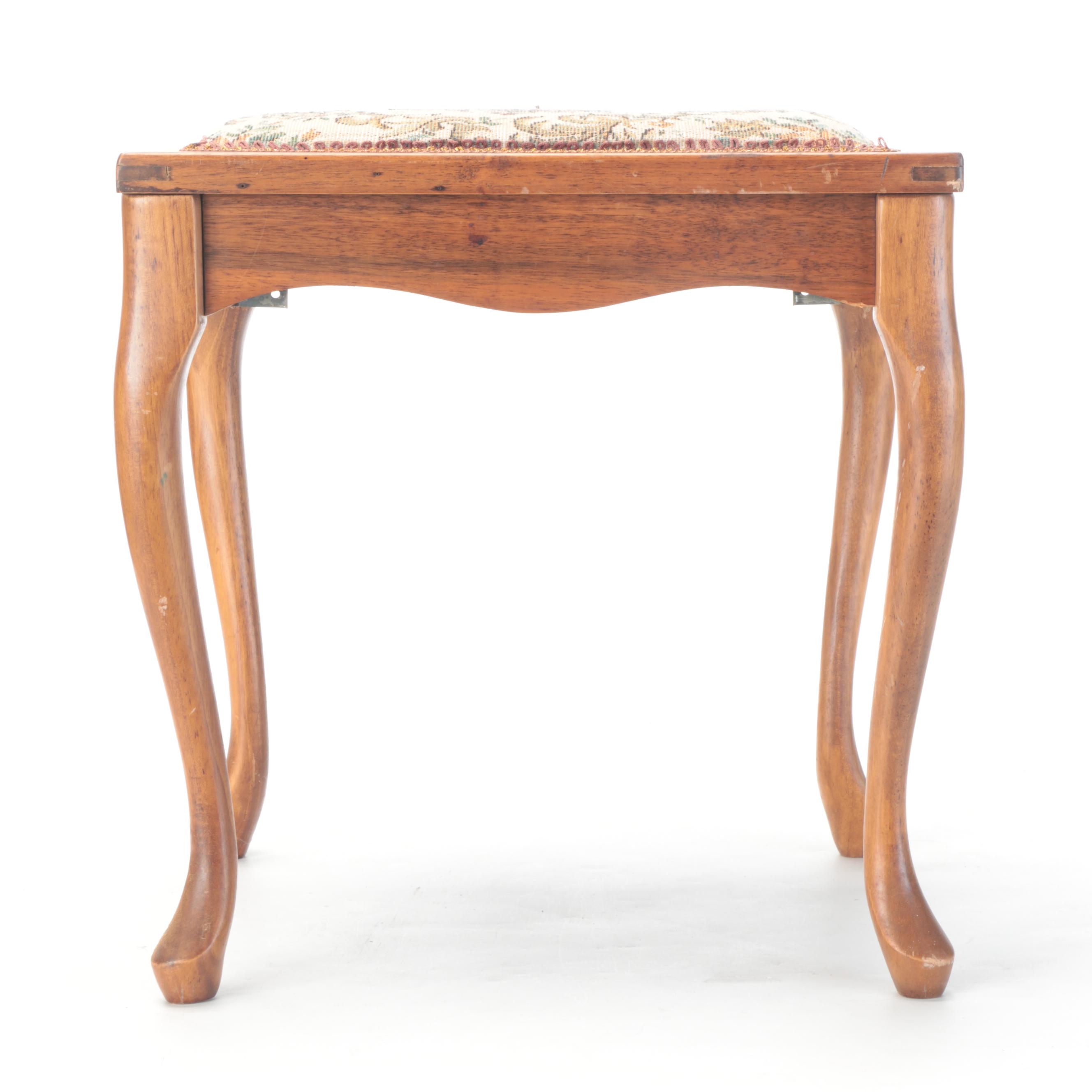 Queen Anne Style Mahogany Footstool