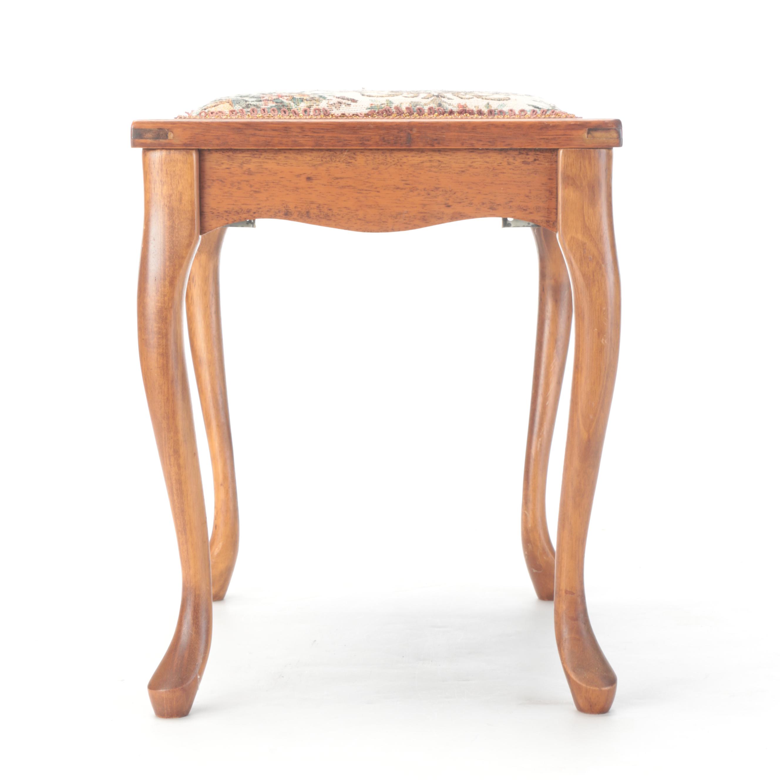 Queen Anne Style Mahogany Footstool