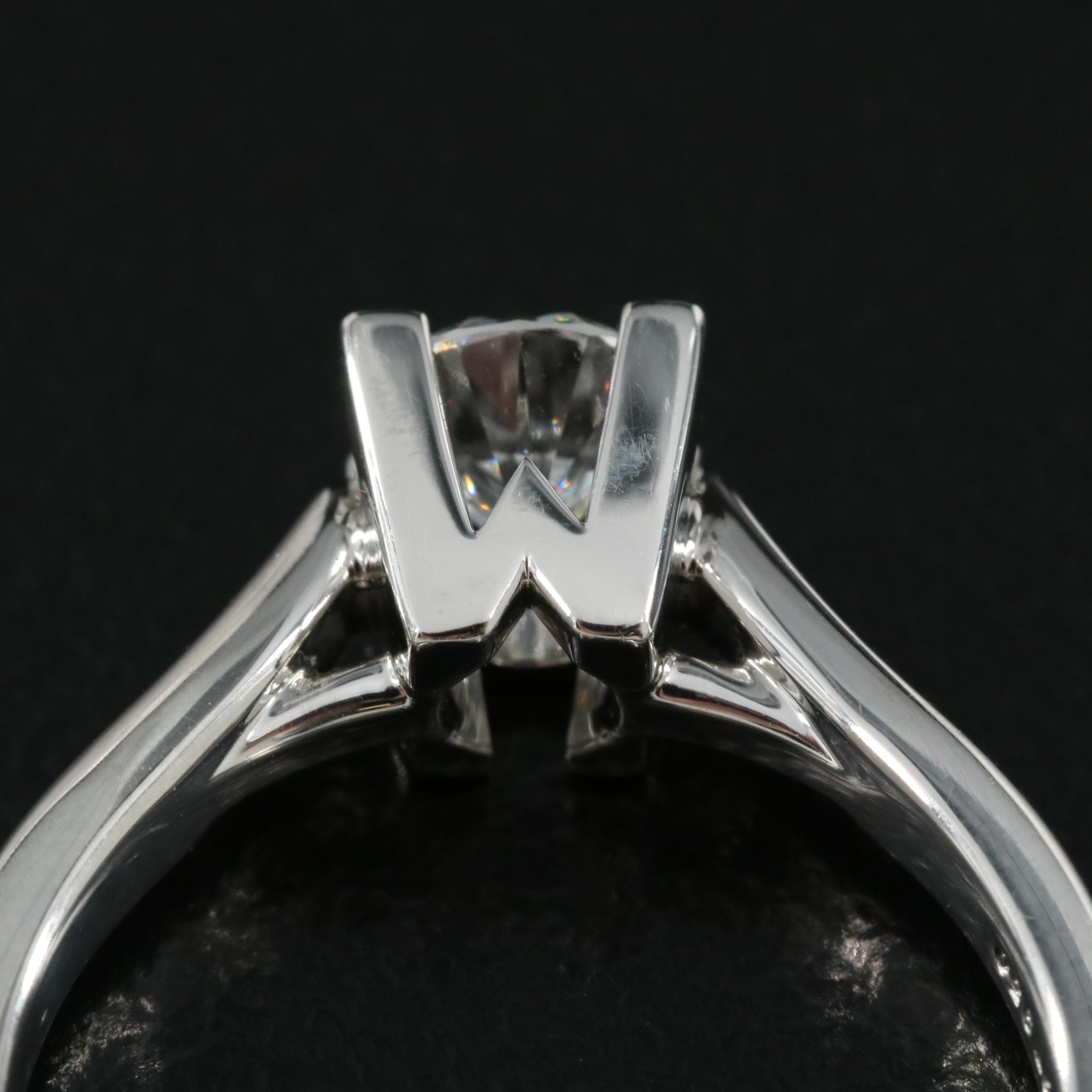 Harry Winston Platinum 0.51 CT Diamond Solitaire Ring with GIA Report