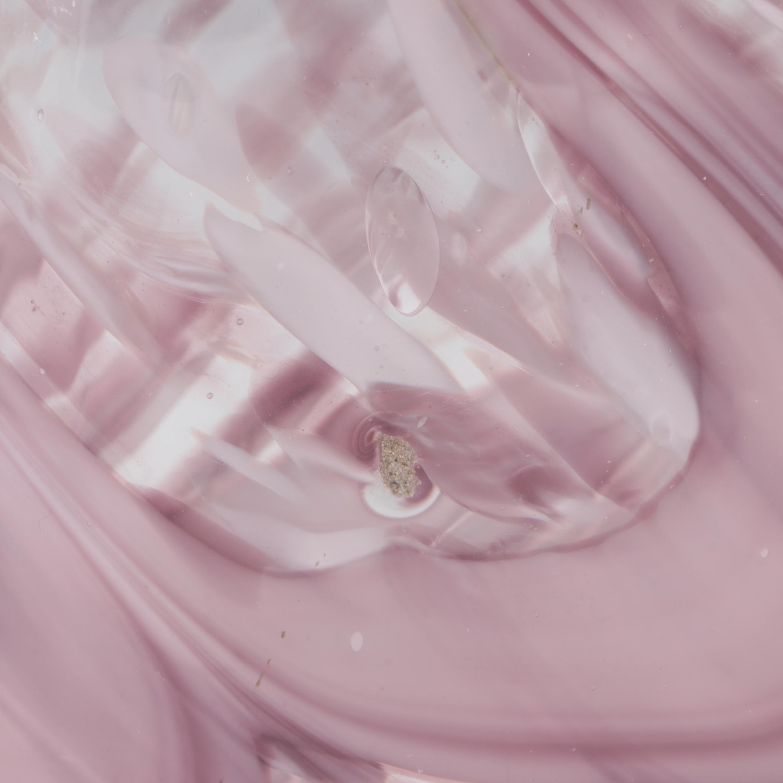 Purple and White Swirled Glass Art Glass Vase