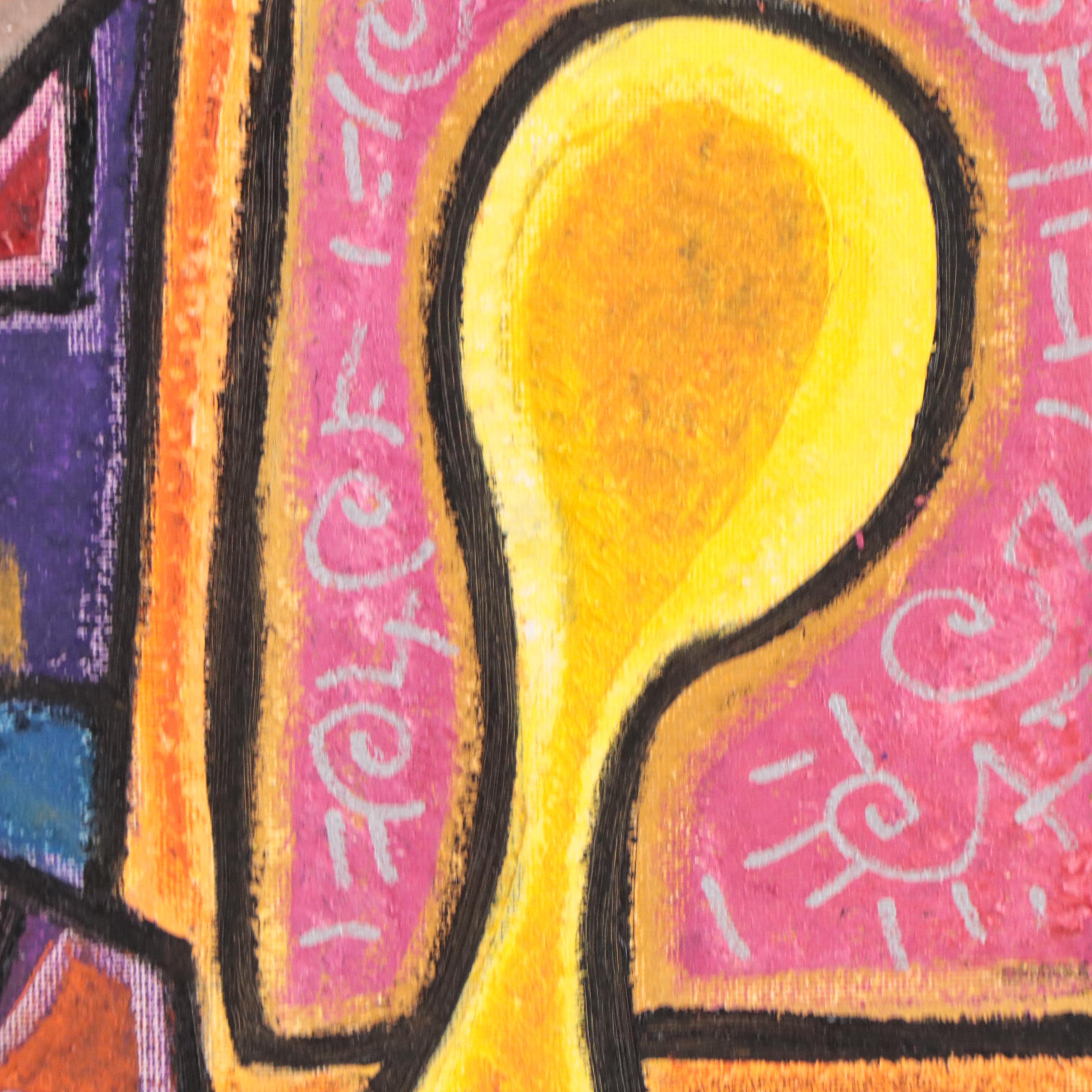 Lanre Buraimoh Oil Painting "Town Center," 2022