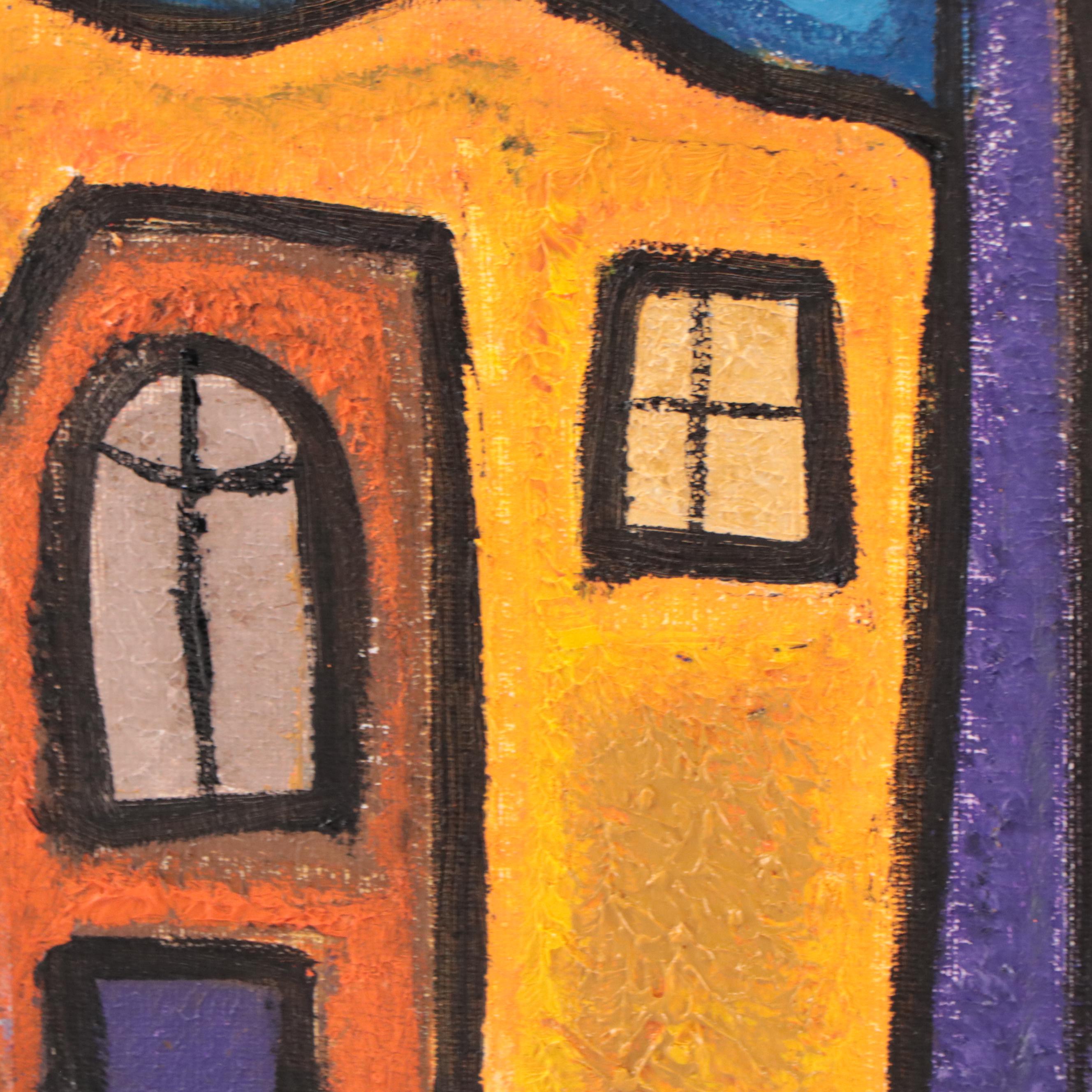 Lanre Buraimoh Oil Painting "Town Center," 2022