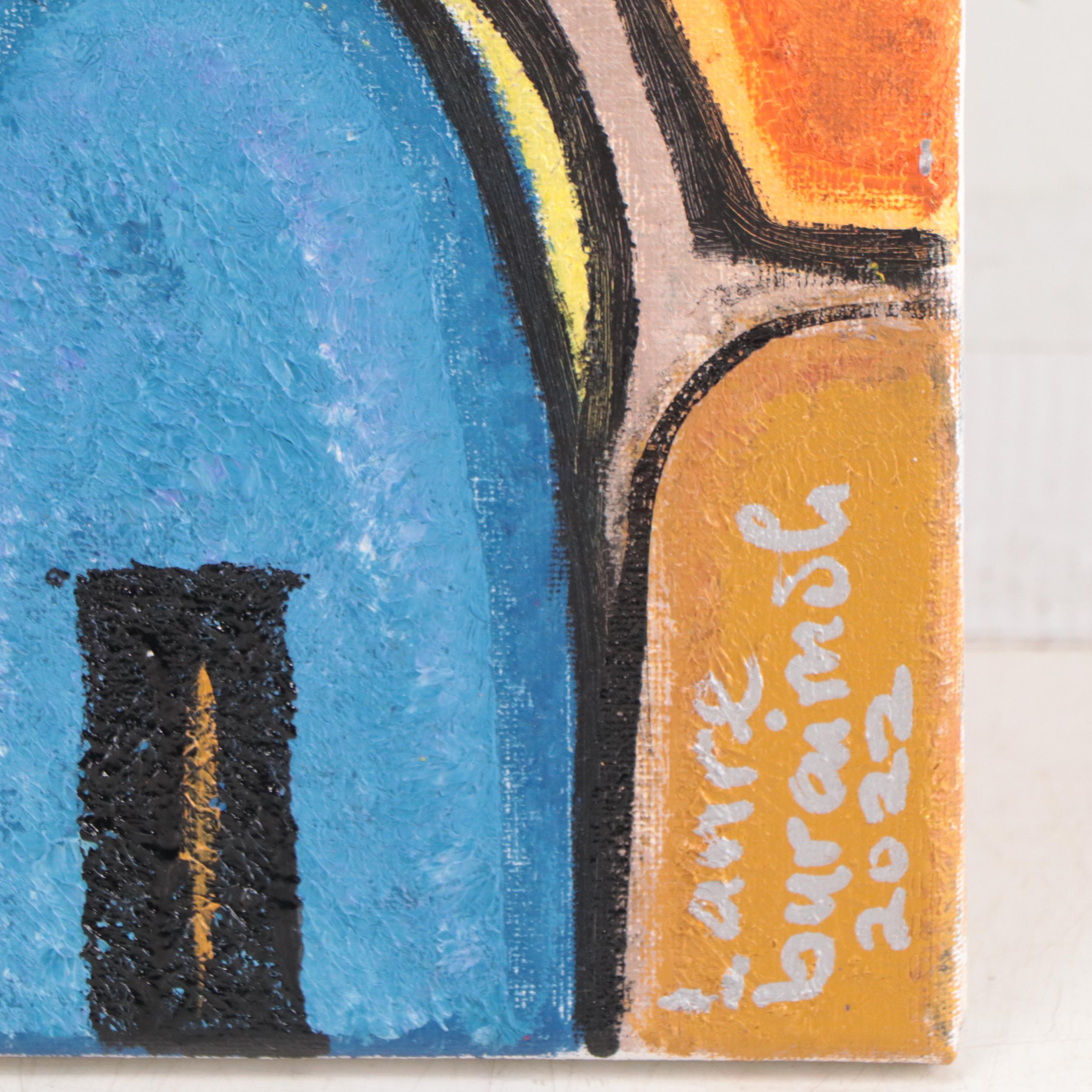 Lanre Buraimoh Oil Painting "Town Center," 2022