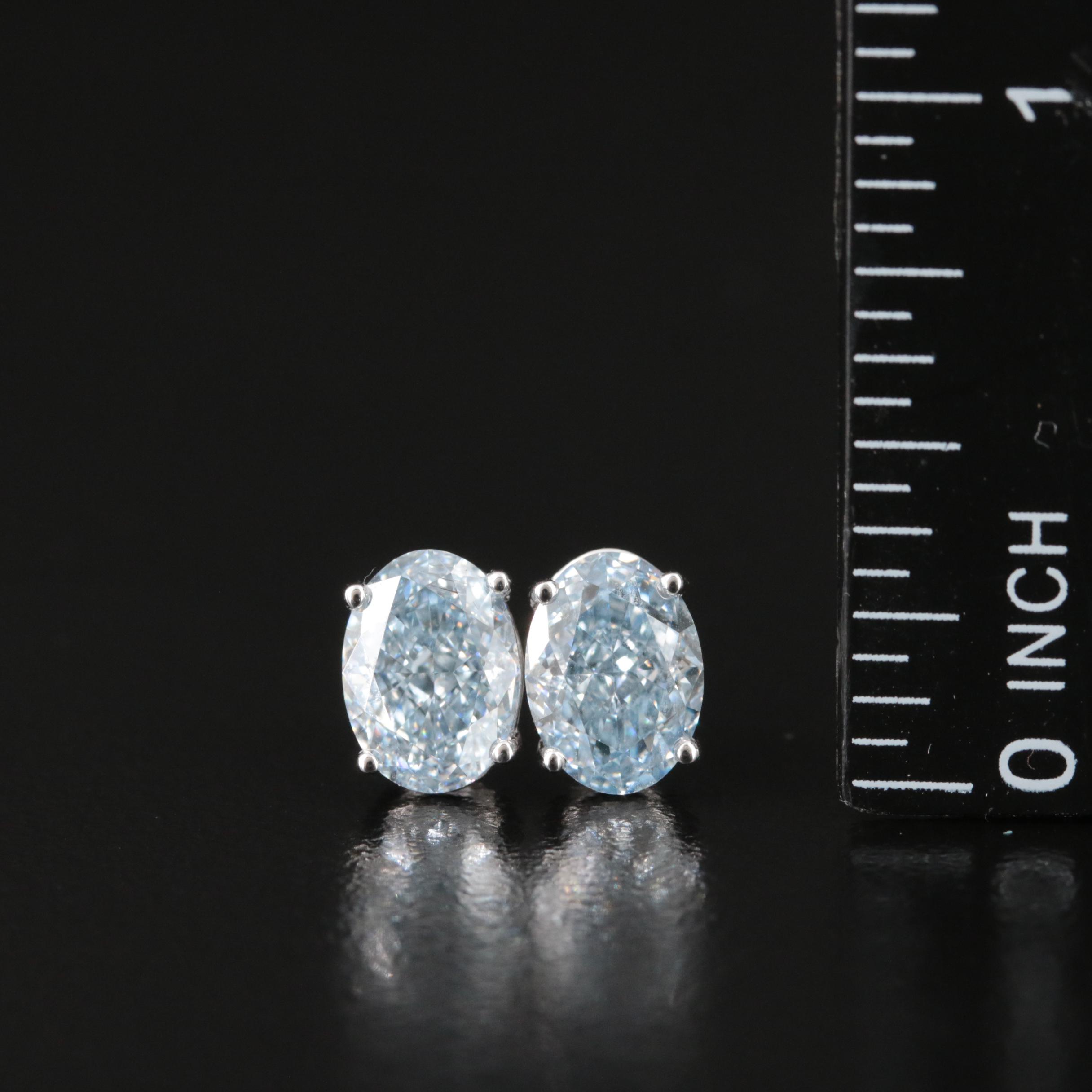 14K 3.85 Lab Grown Diamond Stud Earrings