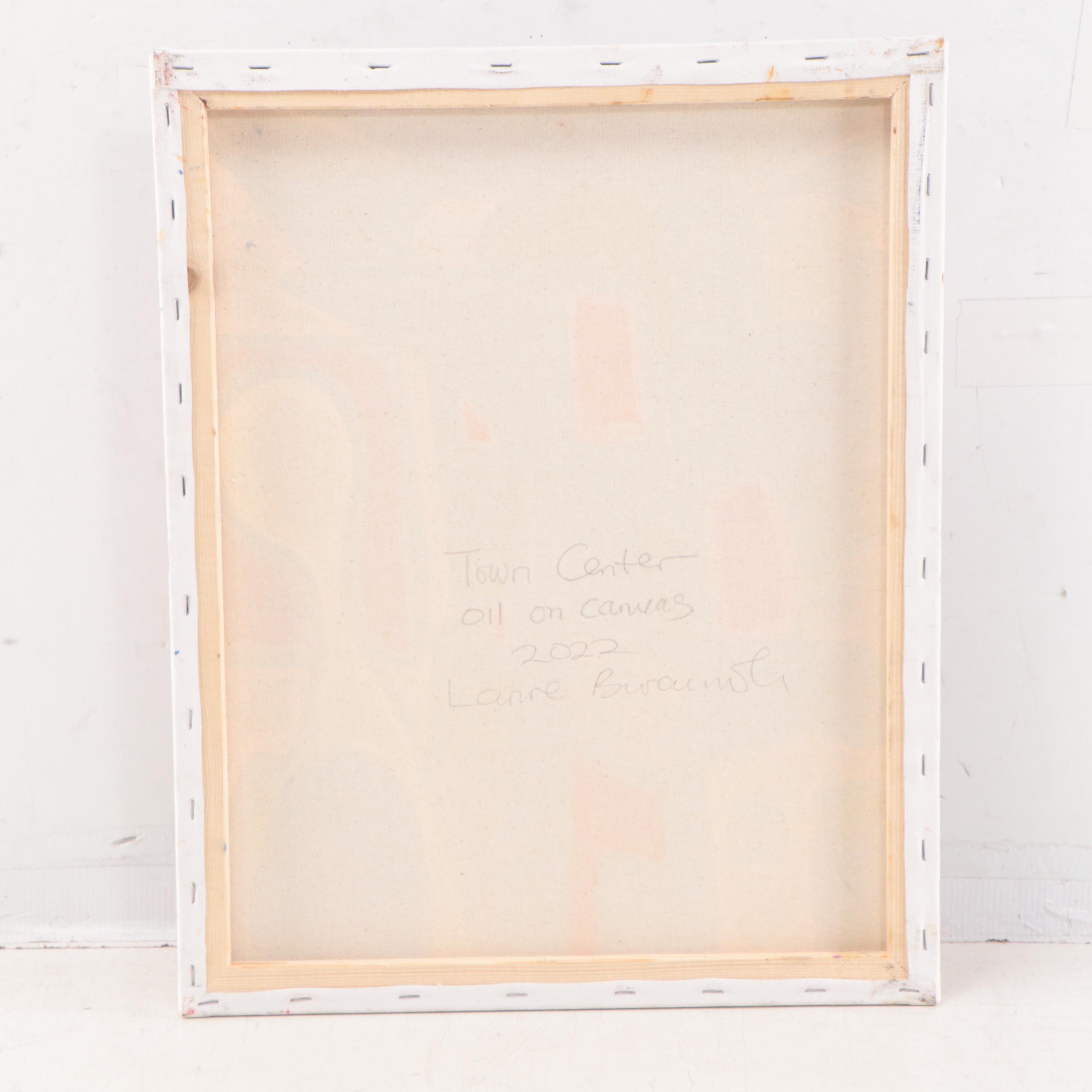 Lanre Buraimoh Oil Painting "Town Center," 2022