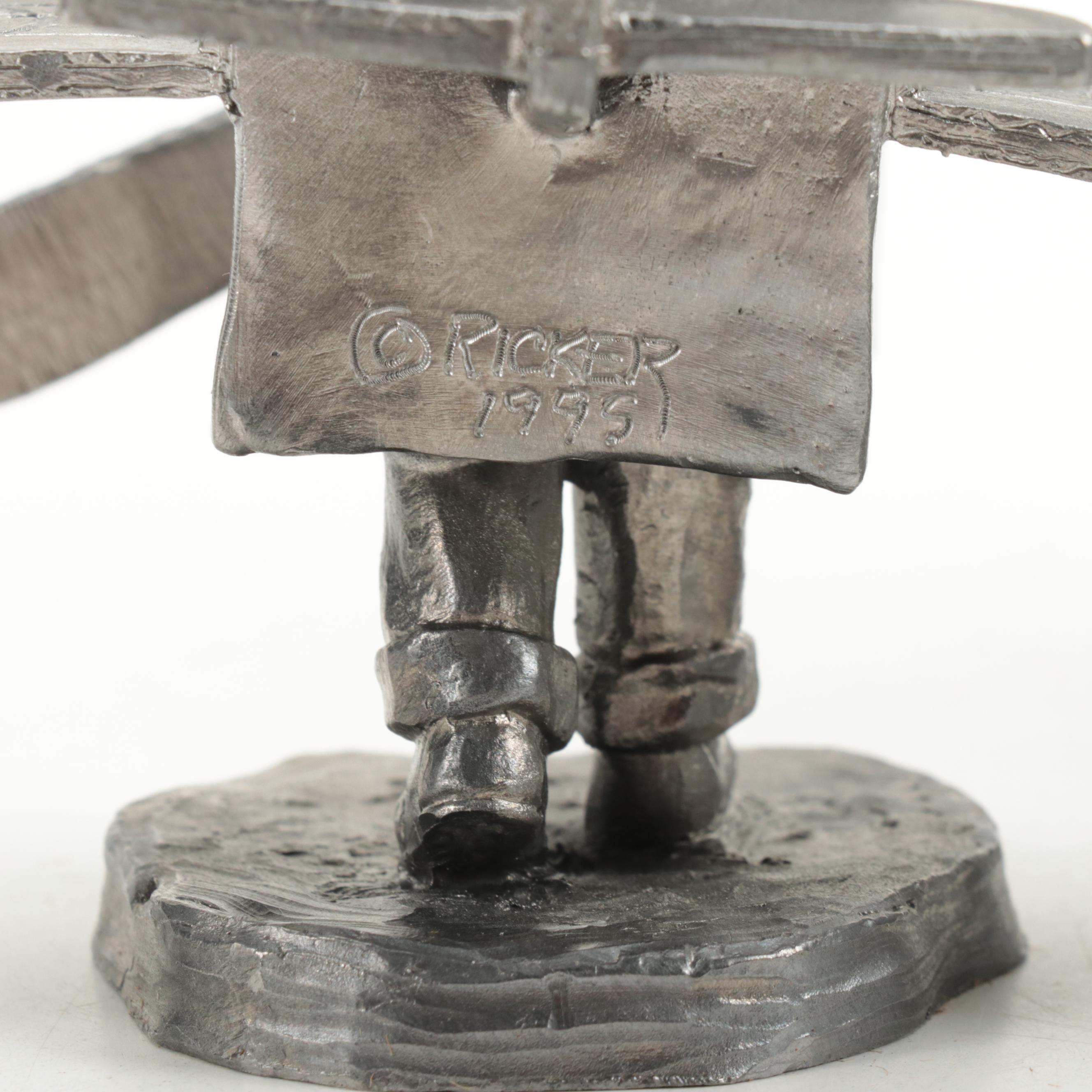 Michael Ricker with Other Airplane, Train and Western Pewter Figurines