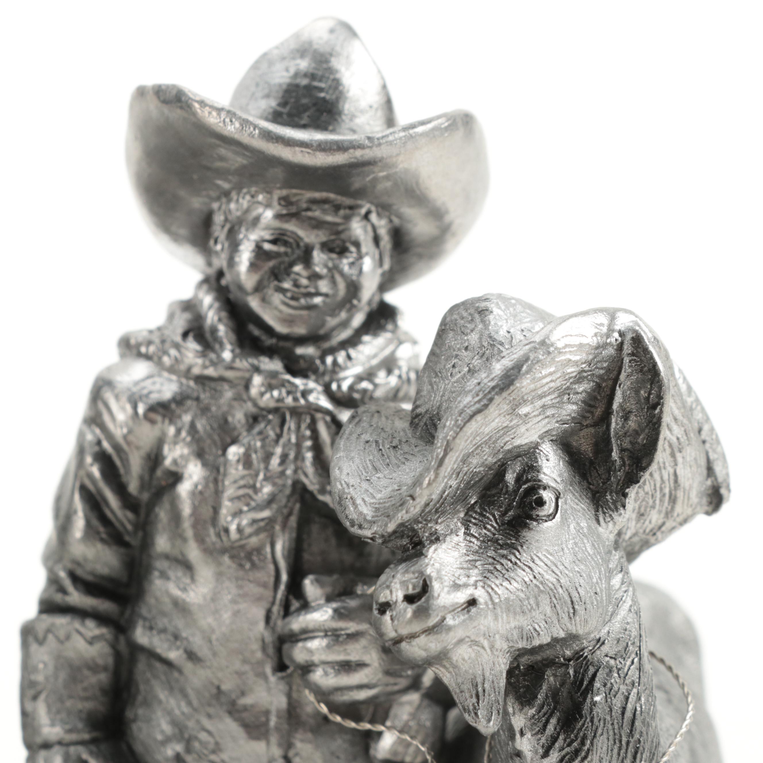 Michael Ricker with Other Airplane, Train and Western Pewter Figurines