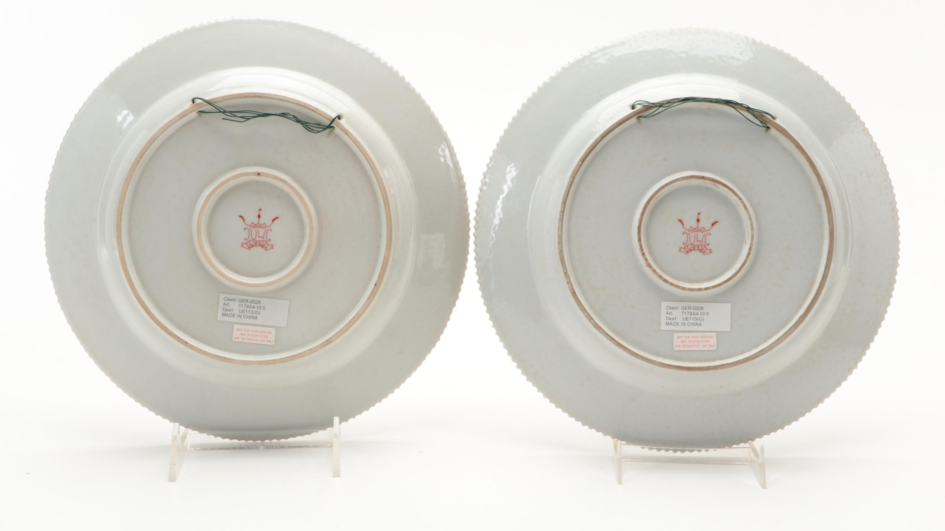 United Wilson Hand-Painted Berry Motif Porcelain Wall Plates