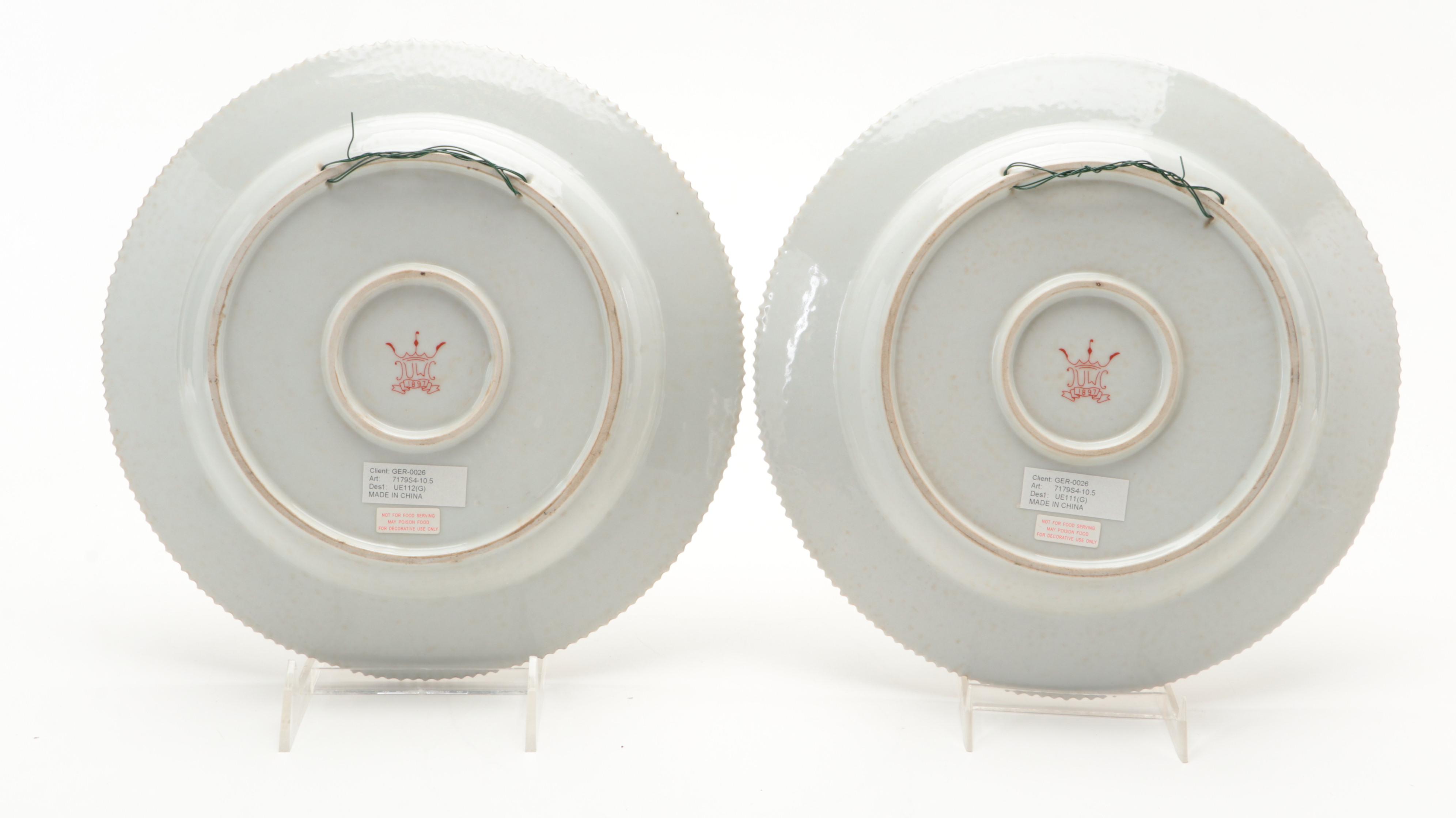 United Wilson Hand-Painted Berry Motif Porcelain Wall Plates