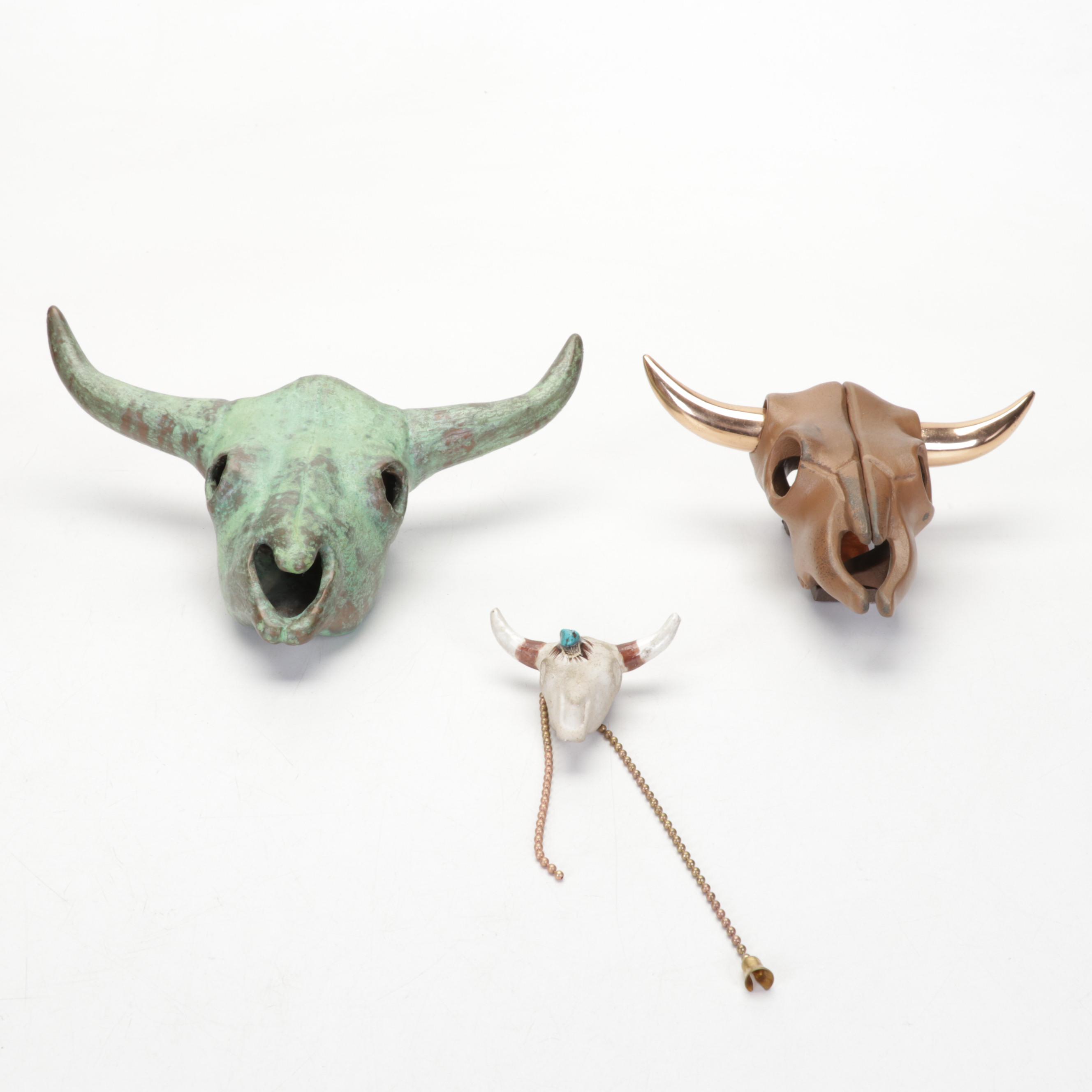 Southwestern Style Home Décor Including Bovine Skull Sculptures and More