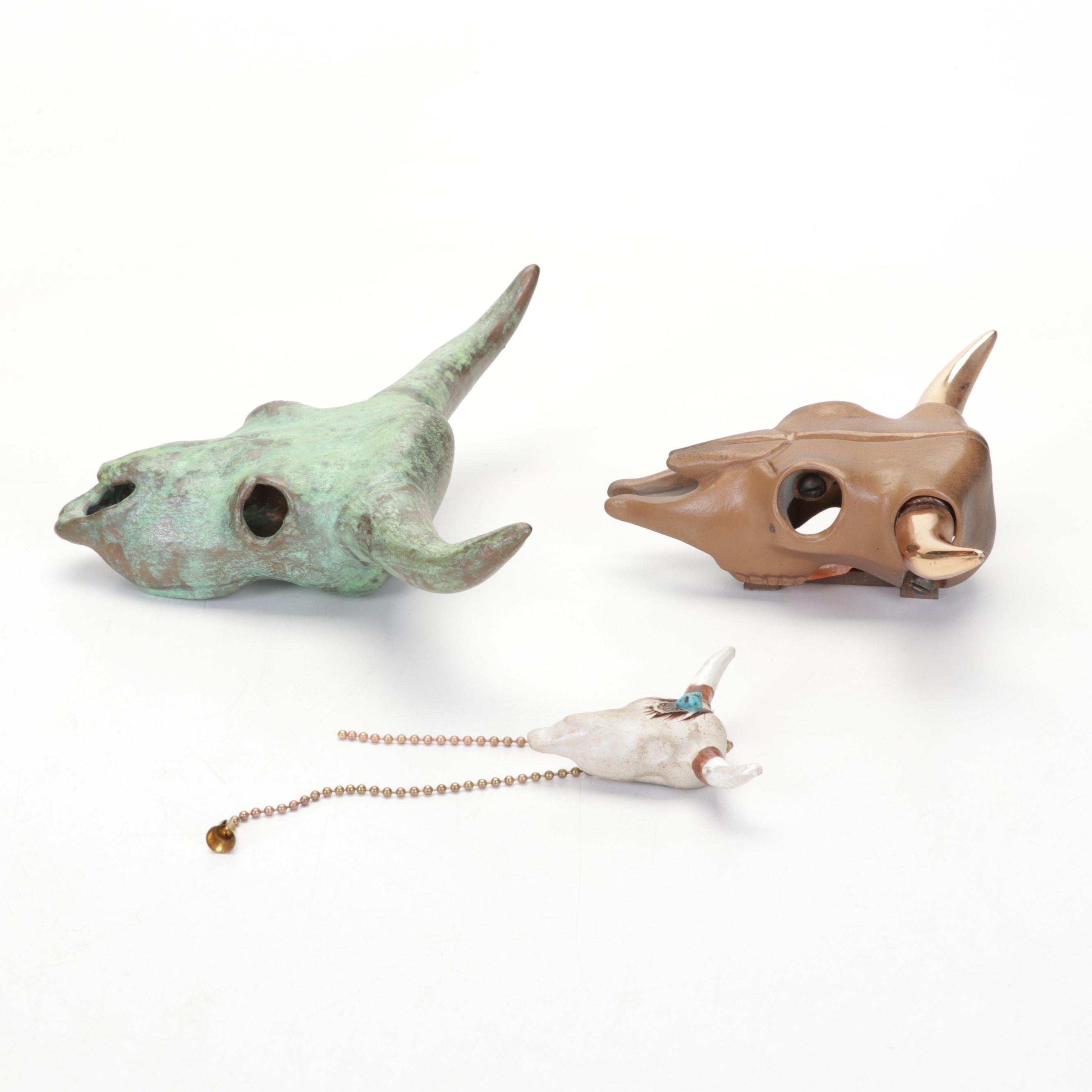 Southwestern Style Home Décor Including Bovine Skull Sculptures and More