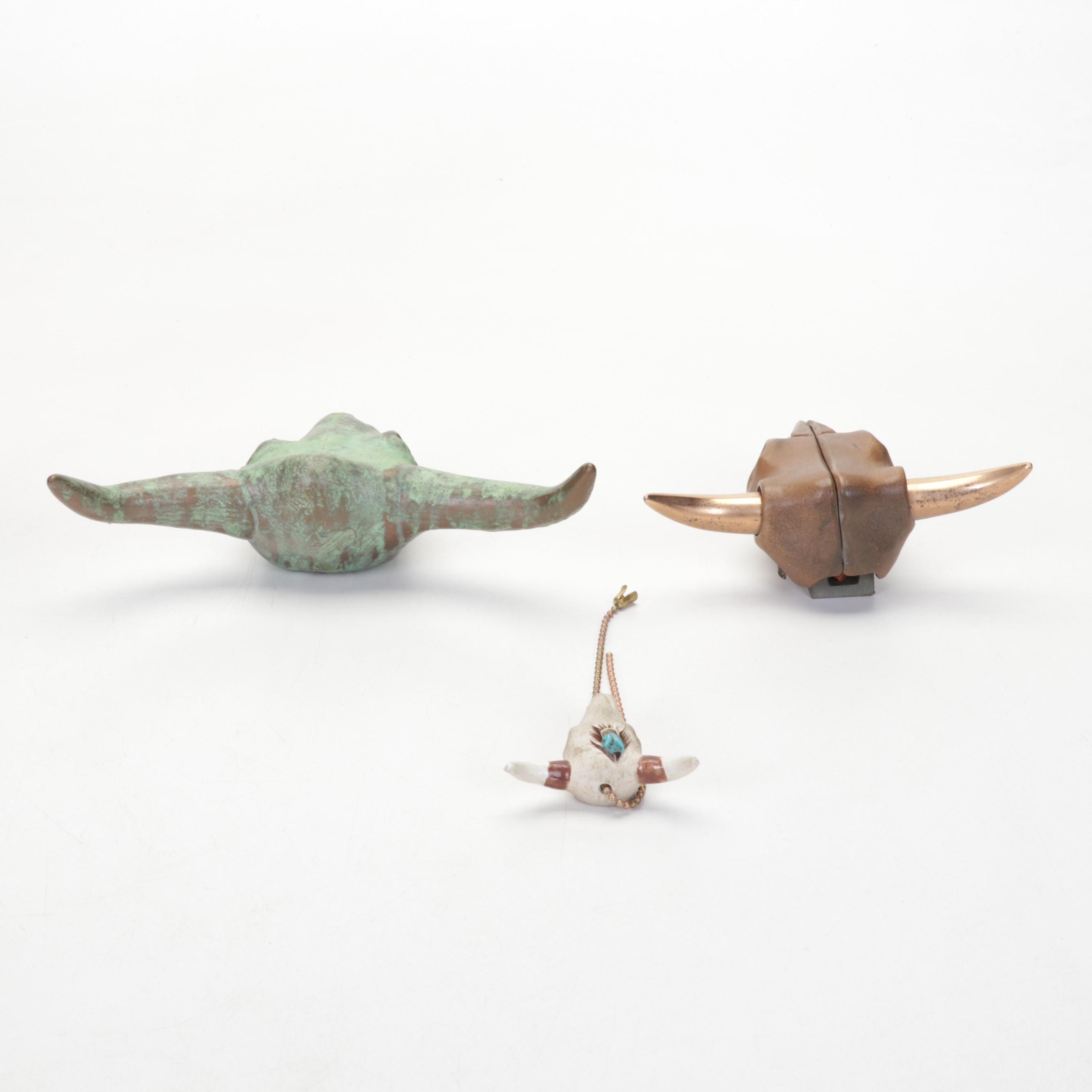 Southwestern Style Home Décor Including Bovine Skull Sculptures and More