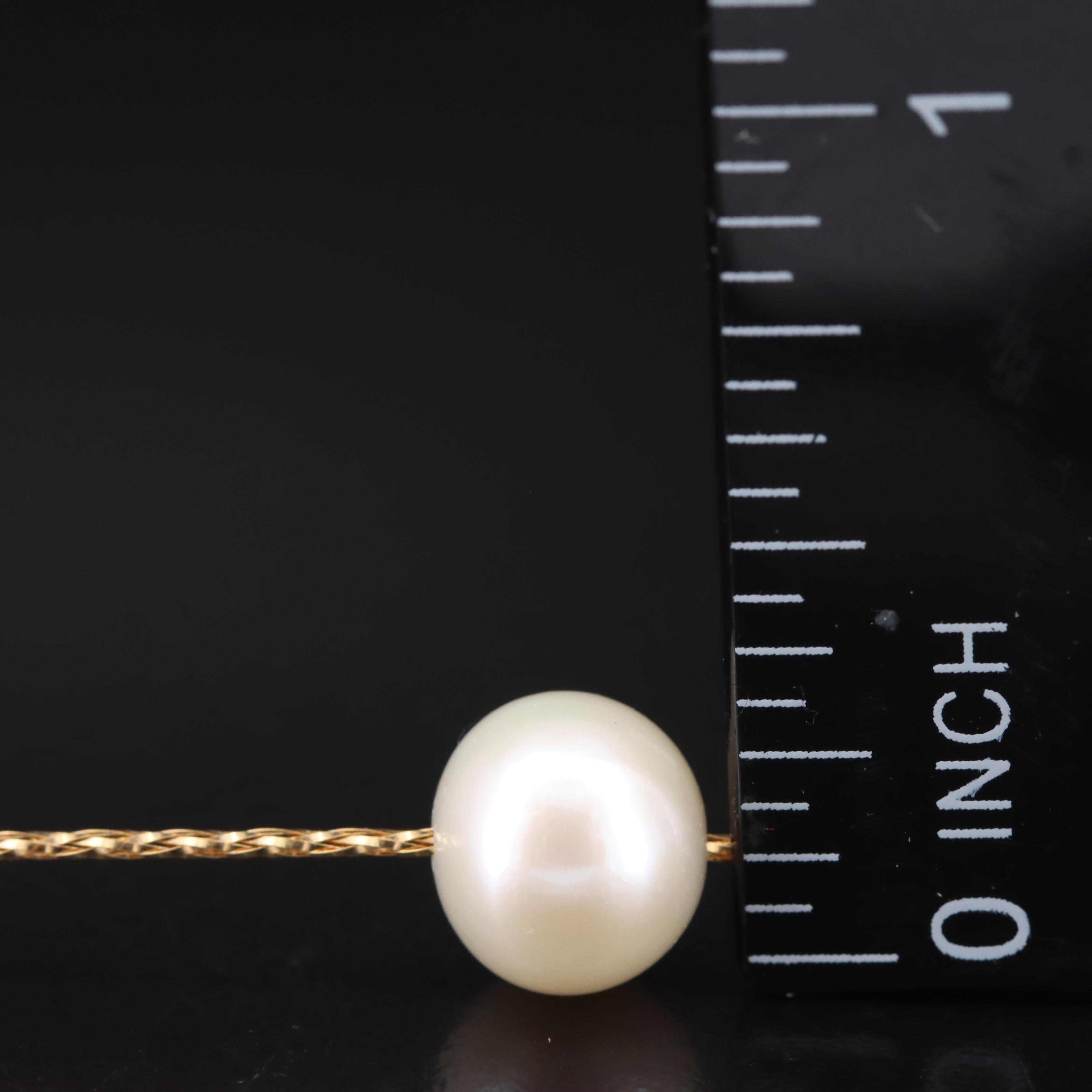 18K Pearl Braided Wire Necklace