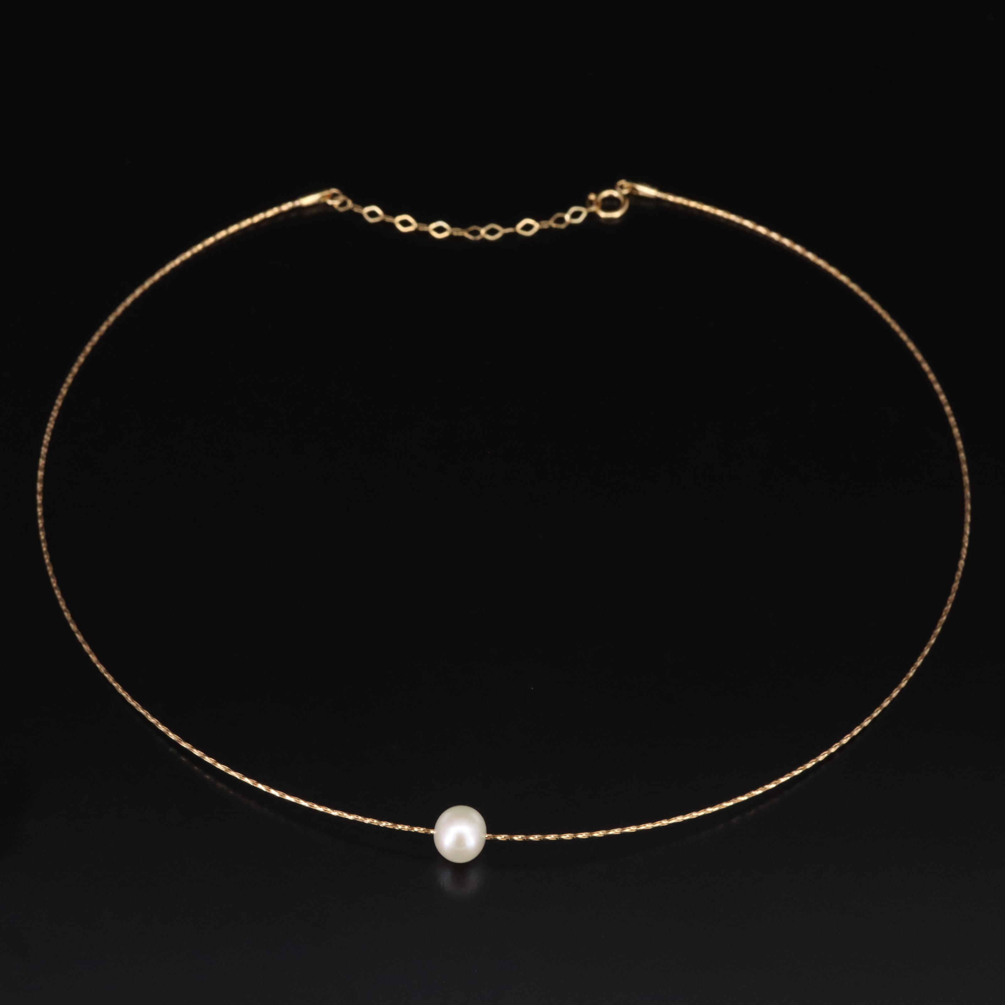 18K Pearl Braided Wire Necklace