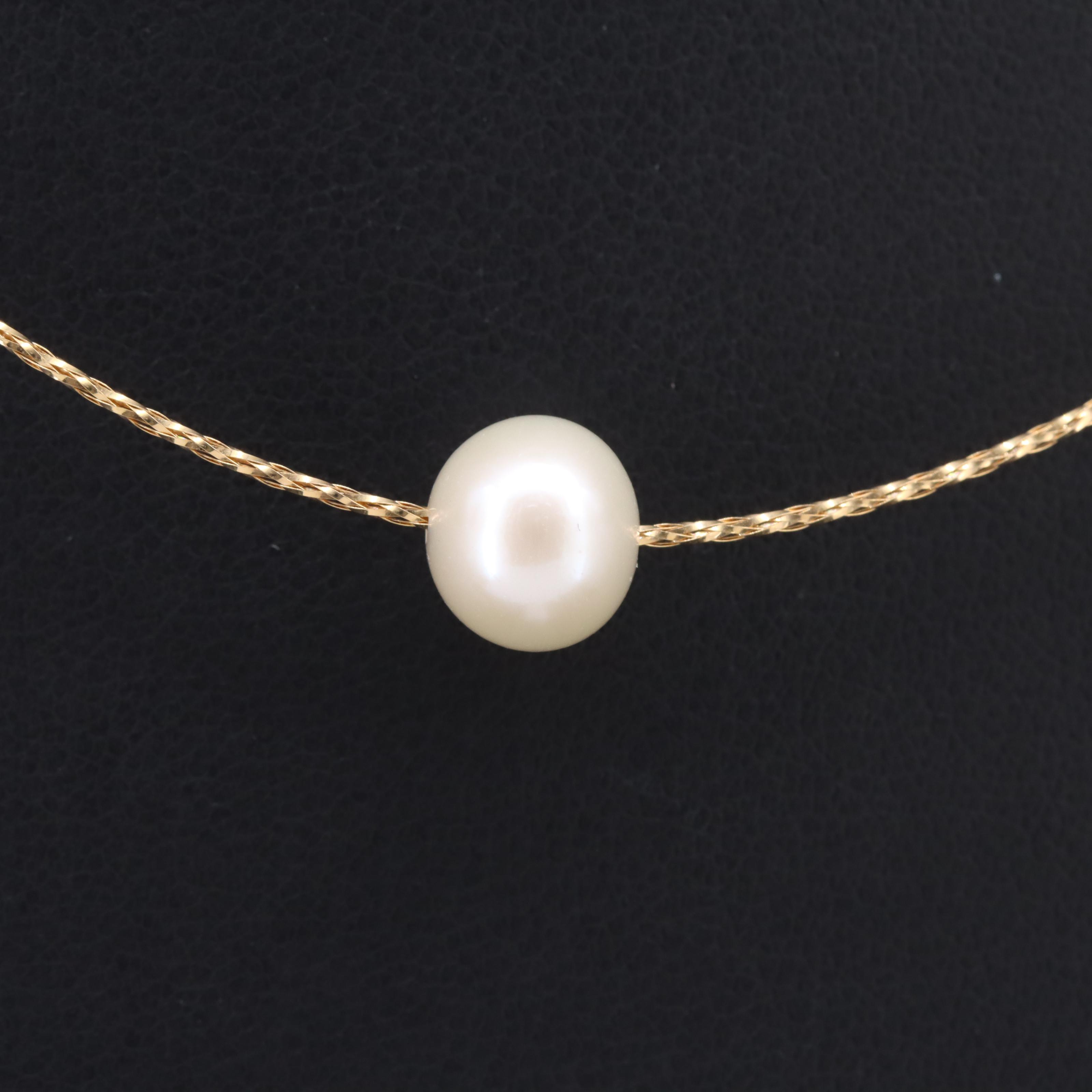 18K Pearl Braided Wire Necklace