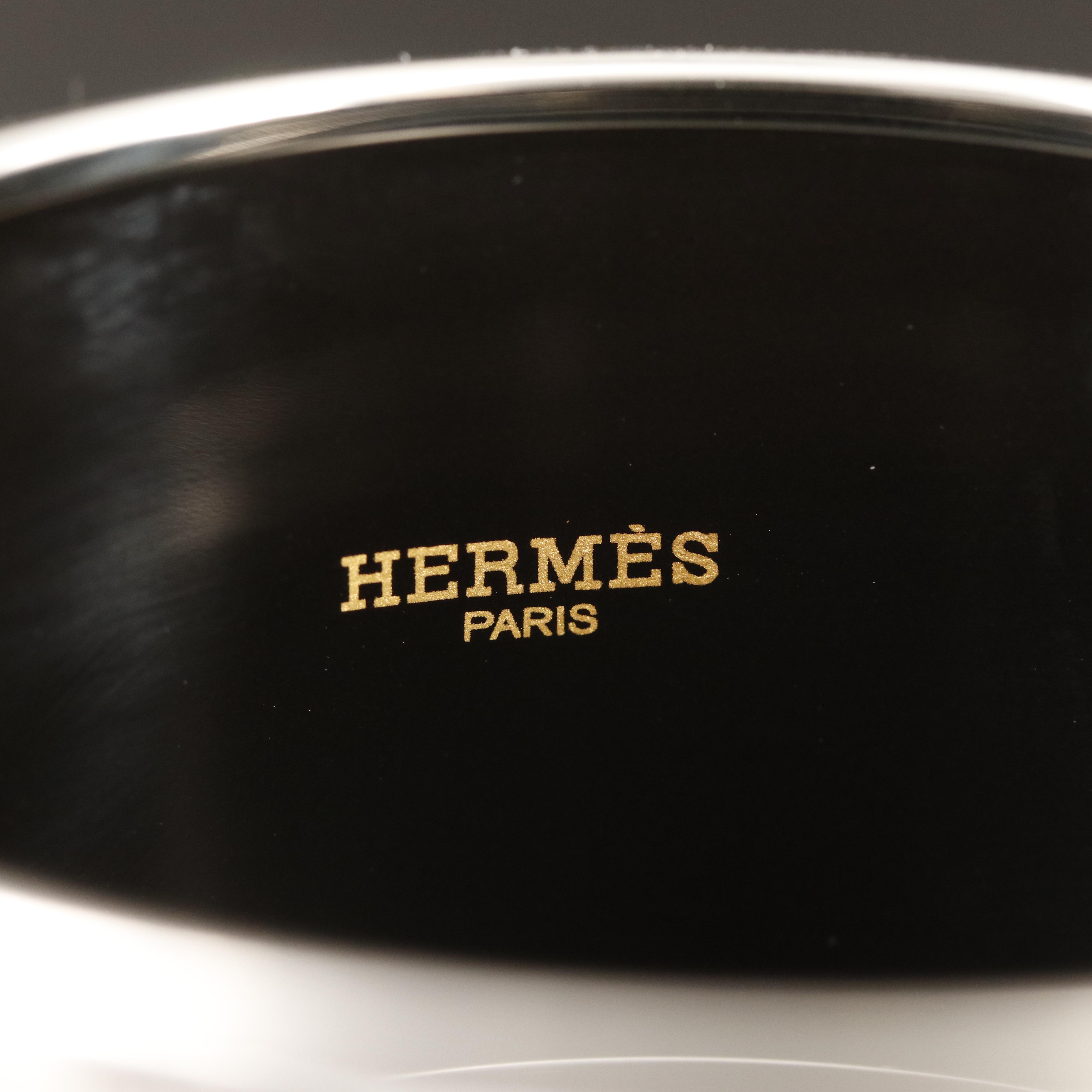 Hermès "Couvertures et Tenues de Jour" Extra Wide Enamel Bracelet