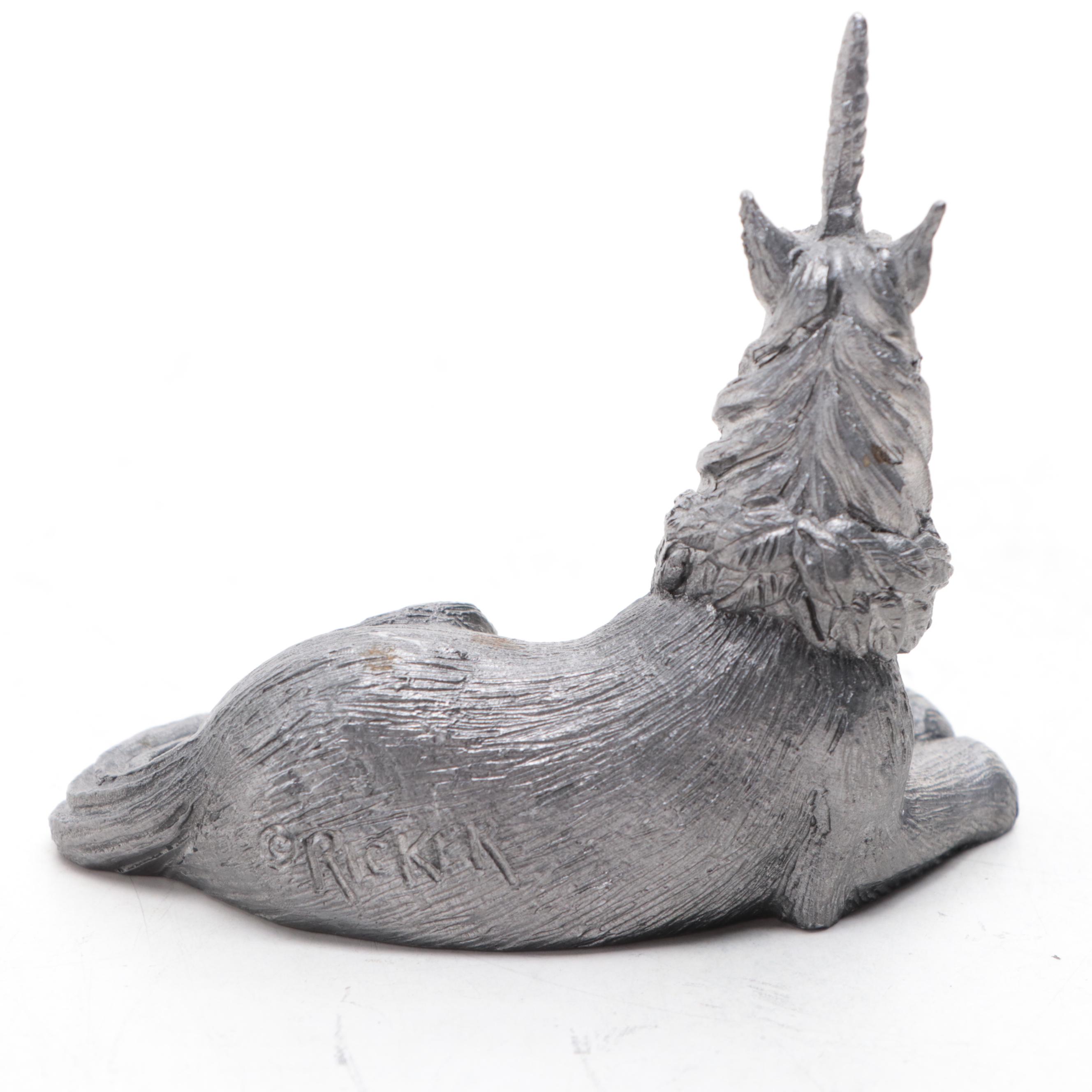 Michael A. Ricker Pewter Figurines "Elizabeth", "Mickey", and "Bo Bo and Tyler"