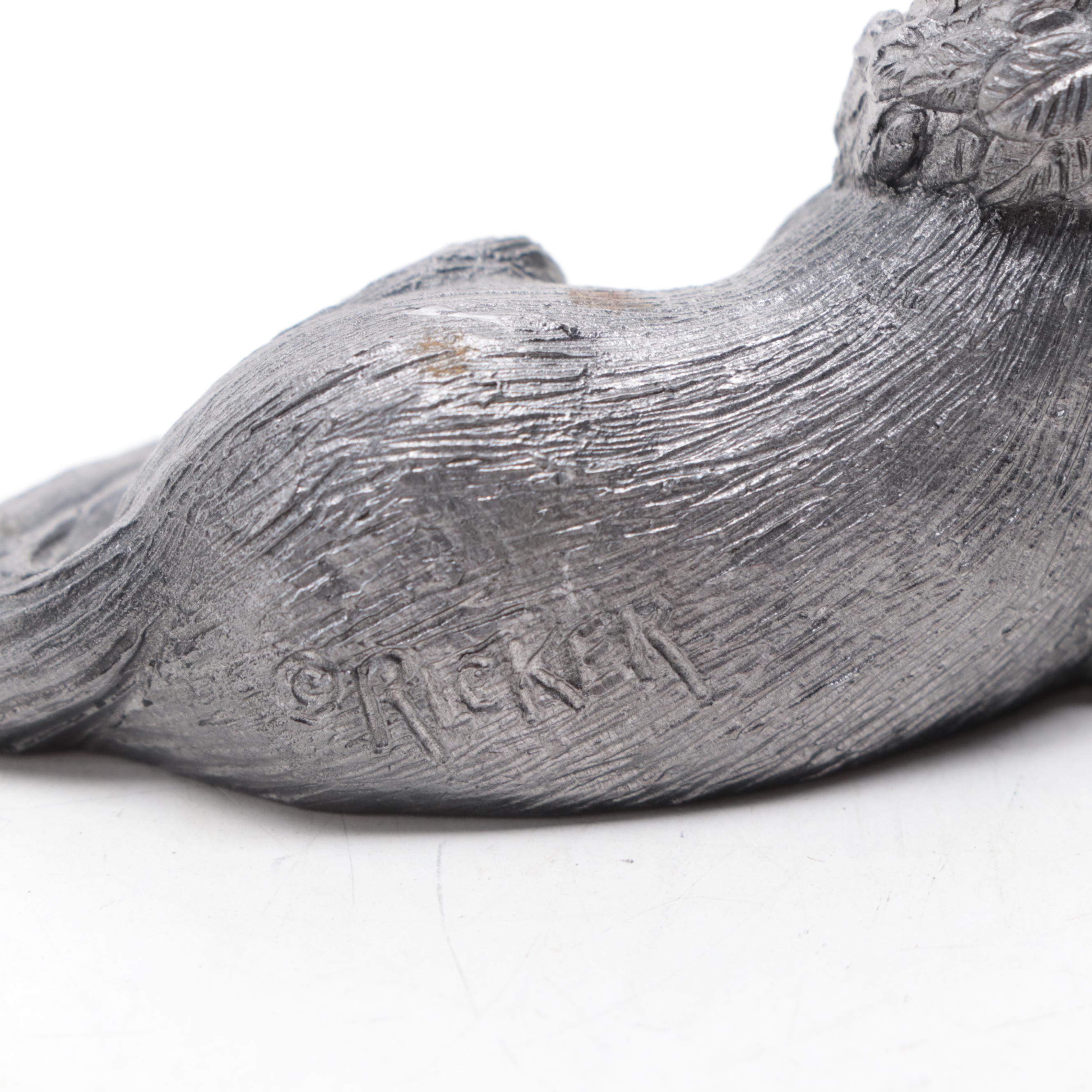 Michael A. Ricker Pewter Figurines "Elizabeth", "Mickey", and "Bo Bo and Tyler"