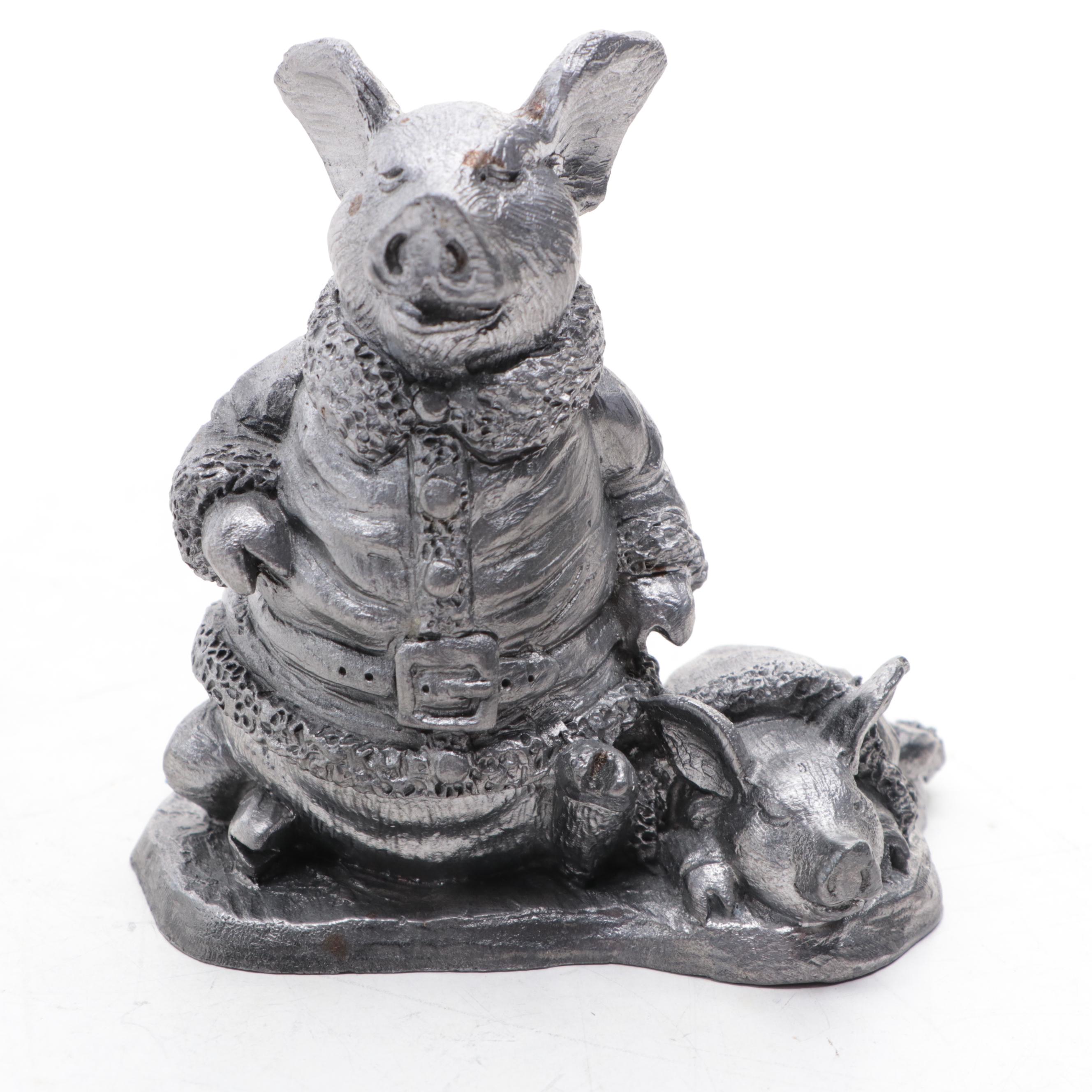 Michael A. Ricker Pewter Figurines "Elizabeth", "Mickey", and "Bo Bo and Tyler"