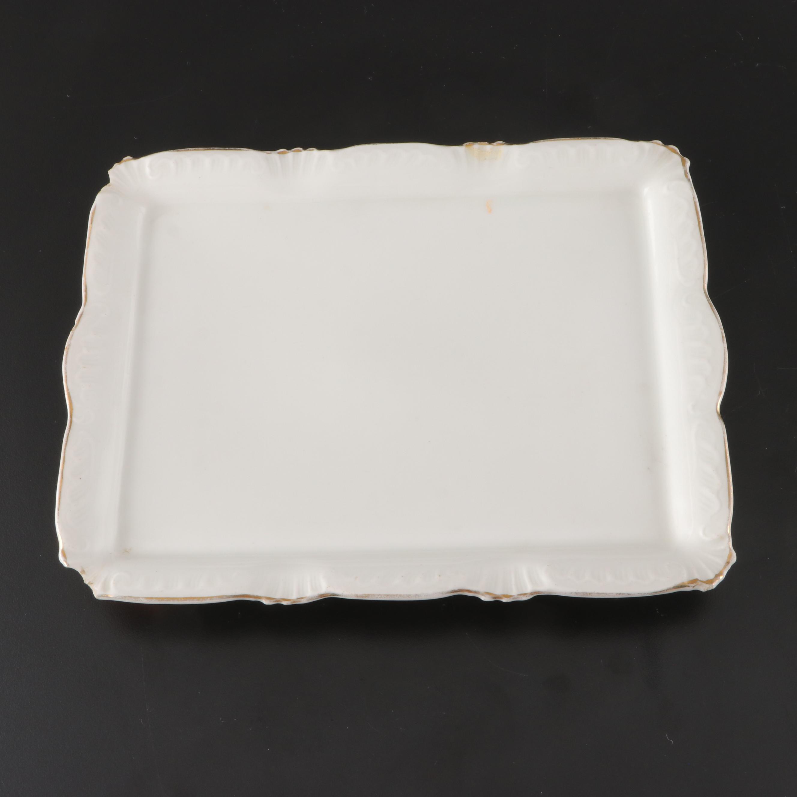 Gilt Porcelain Cheese Keeper with Other Home Décor