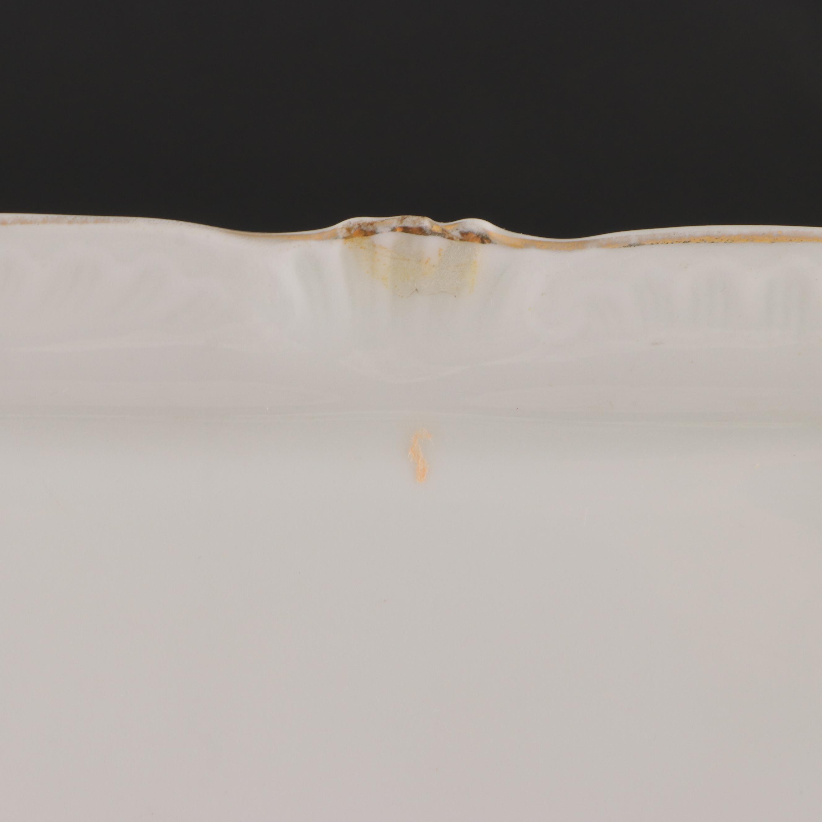 Gilt Porcelain Cheese Keeper with Other Home Décor