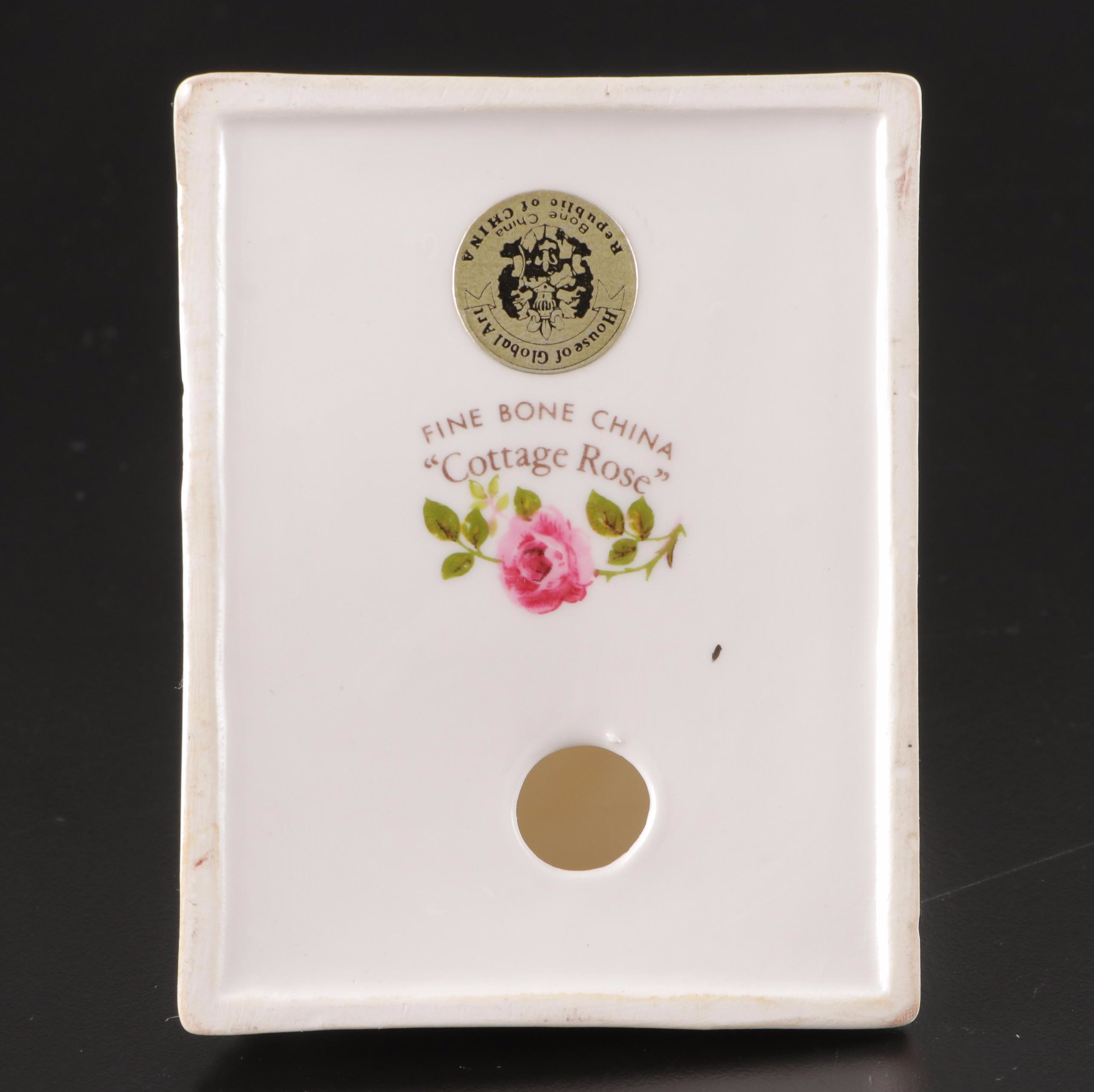 Gilt Porcelain Cheese Keeper with Other Home Décor