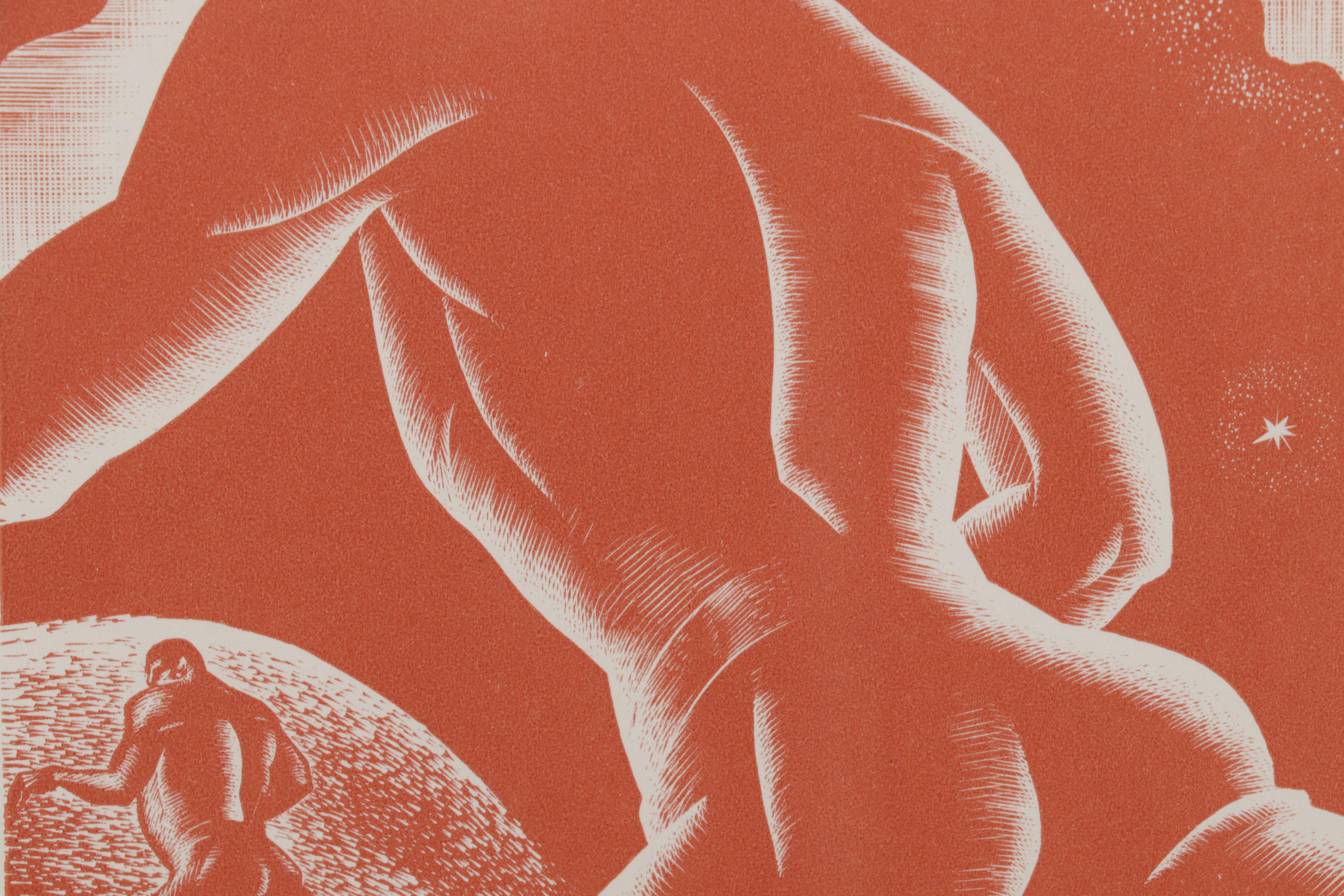 Lynd Ward Art Deco Woodcut From "Wild Pilgrimage," 1932