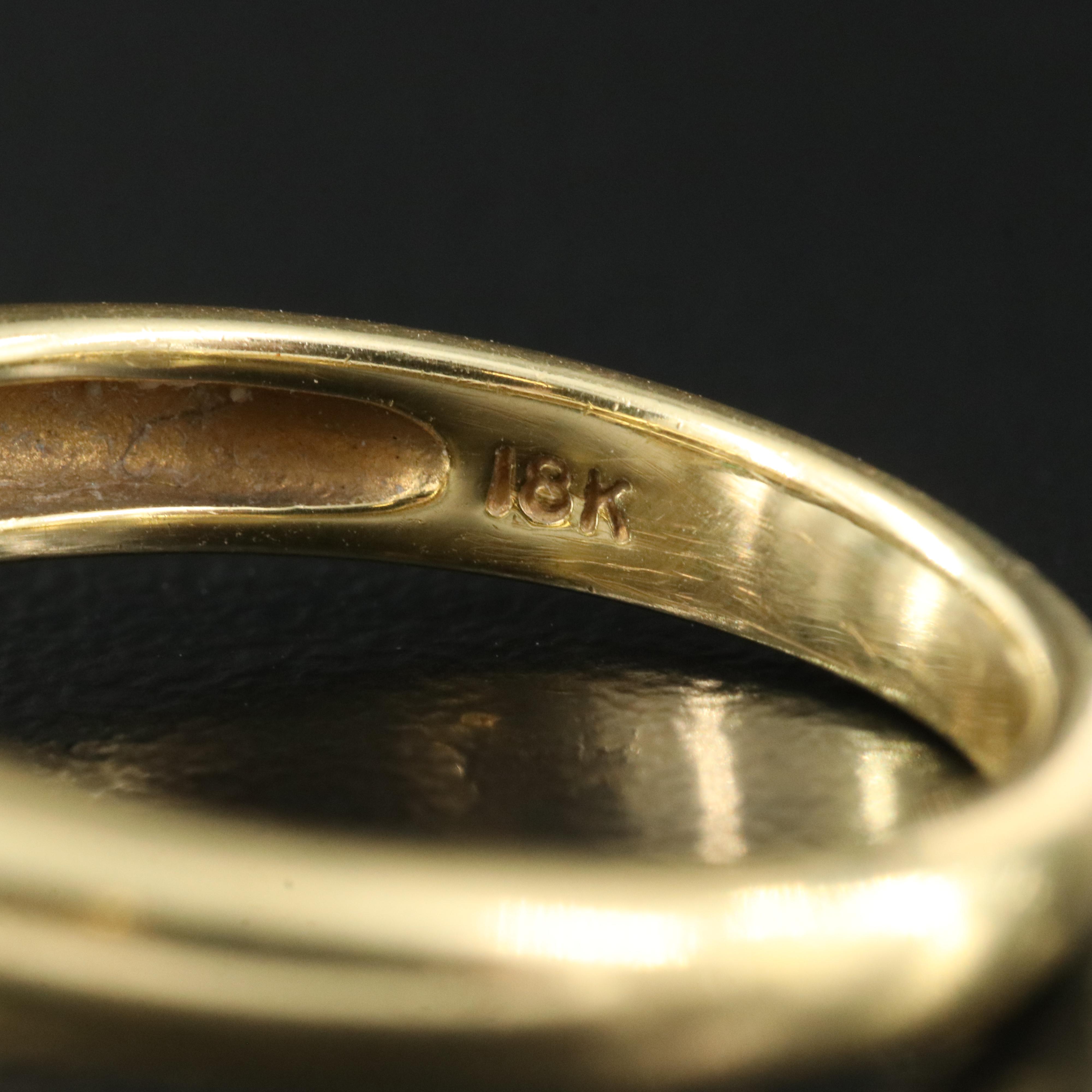 18K 0.54 CTW Diamond and Emerald Ring