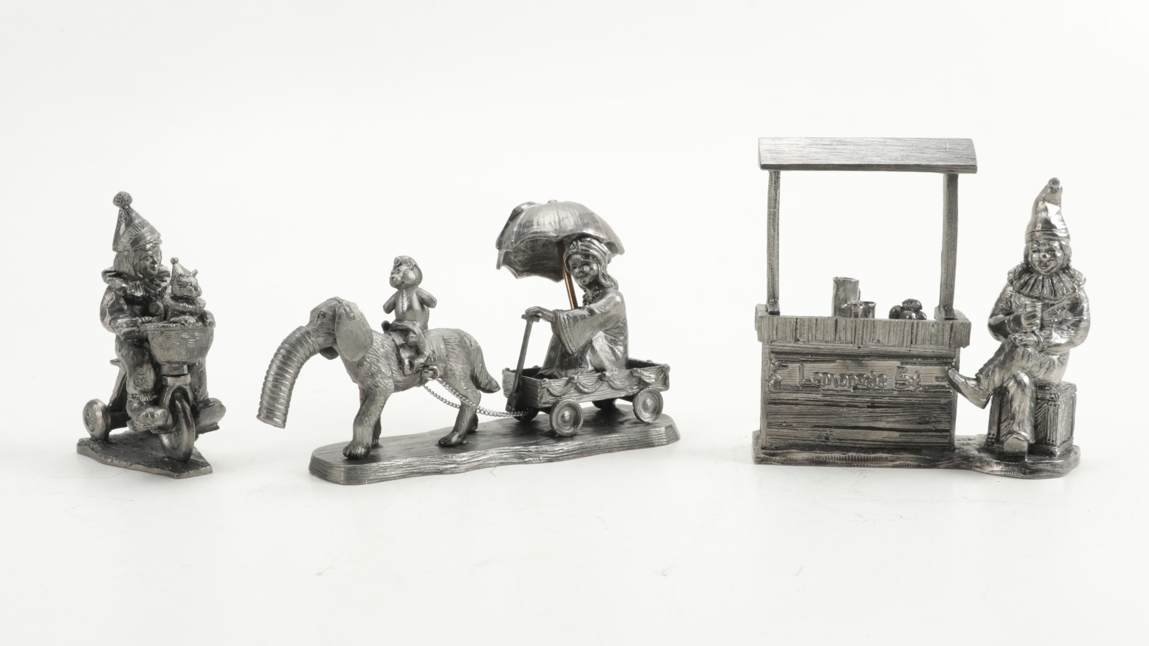 Michael A. Ricker Pewter Figurines "Marjorie", "Gary", and "Wendi"